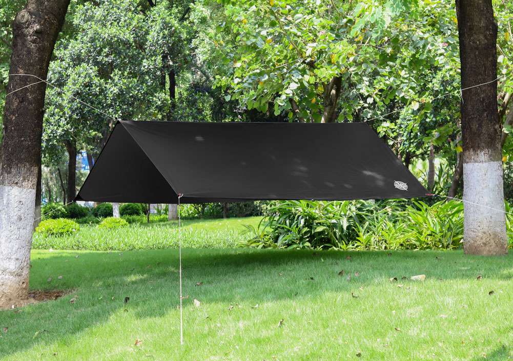 GOGLAND Outdoor UV-Schutz Tarp Zeltplane 300 x 290 cm schwarz