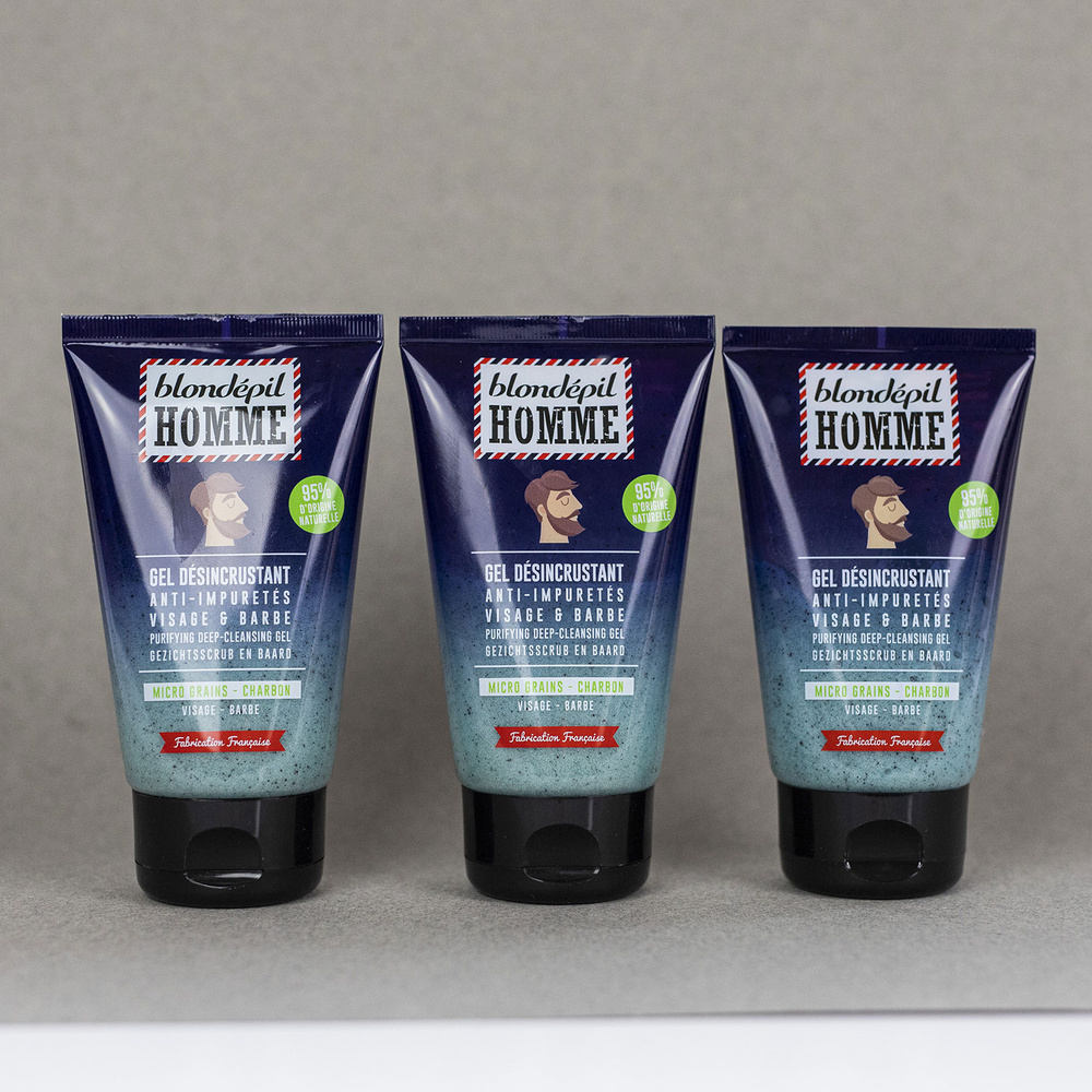 blondepil GEL DESINCRUSTANT ANTI-IMPURETES - Visage & Barbe - 95% Naturel Soin visage & barbe