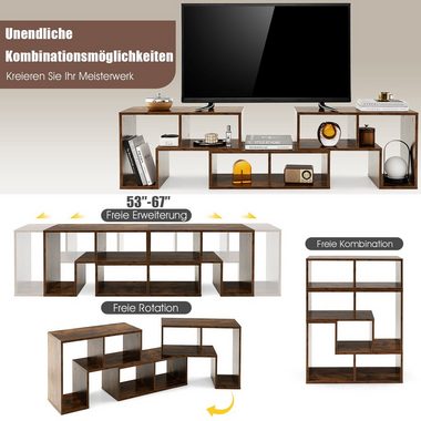 COSTWAY TV-Schrank Lowboard 3-teilig, Frei Kombinierbar, für TVs bis zu 65