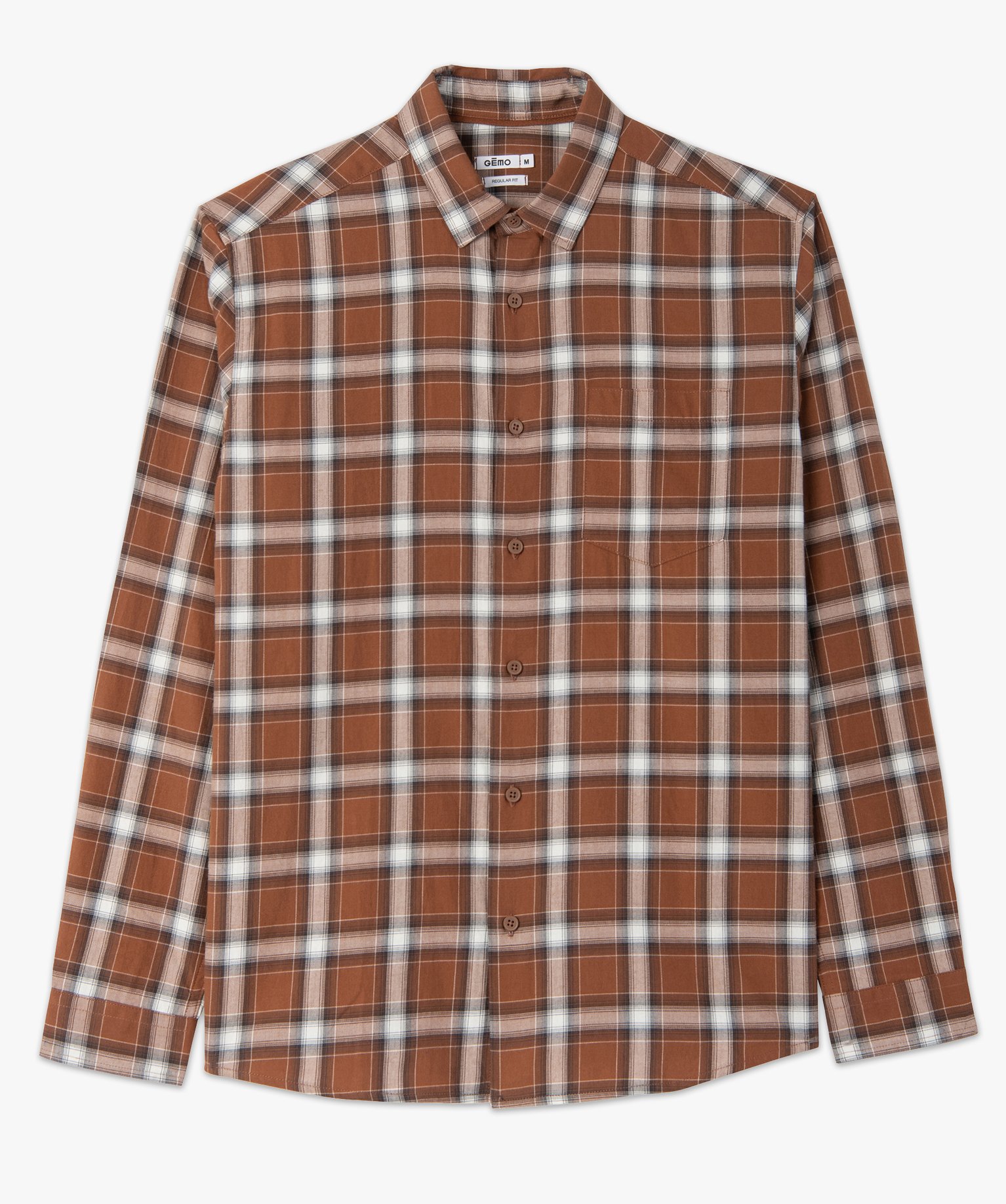 Chemise homme à carreaux - Coupe Regular marron | GEMO