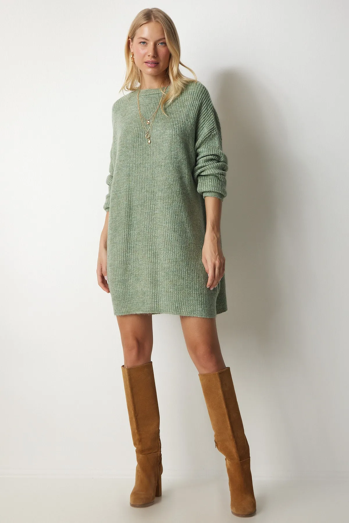 Happiness İstanbul  Pullover - Grün - Oversized