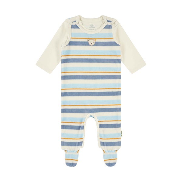 Set Strampler + T-Shirt langarm GOTS, hellblau für Jungs