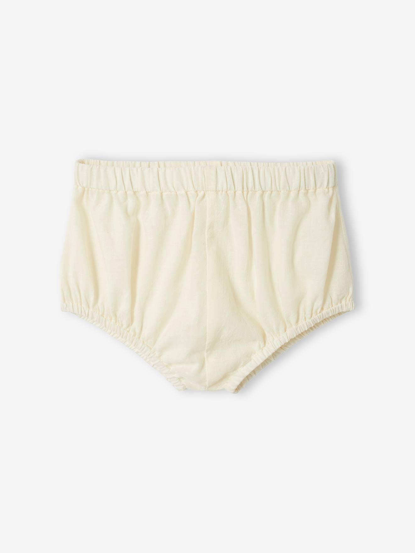 Vertbaudet Mädchen Baby-Set: Kleid, Shorts & Haarband - wollweiß
