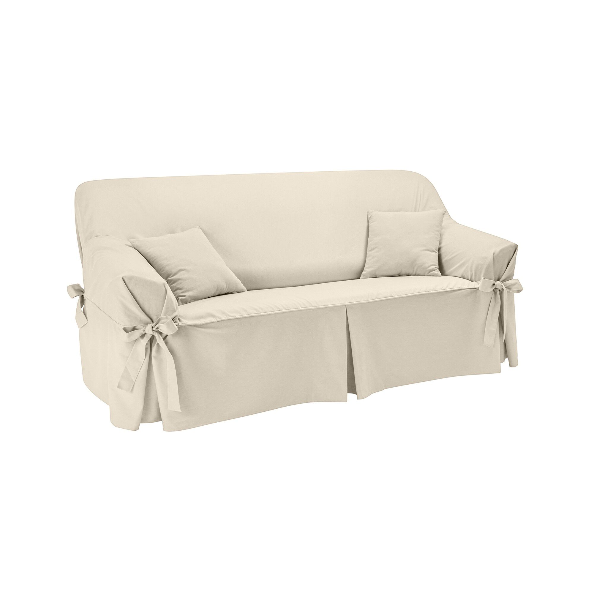 Housse bachette coton uni nouettes fauteuil canapés