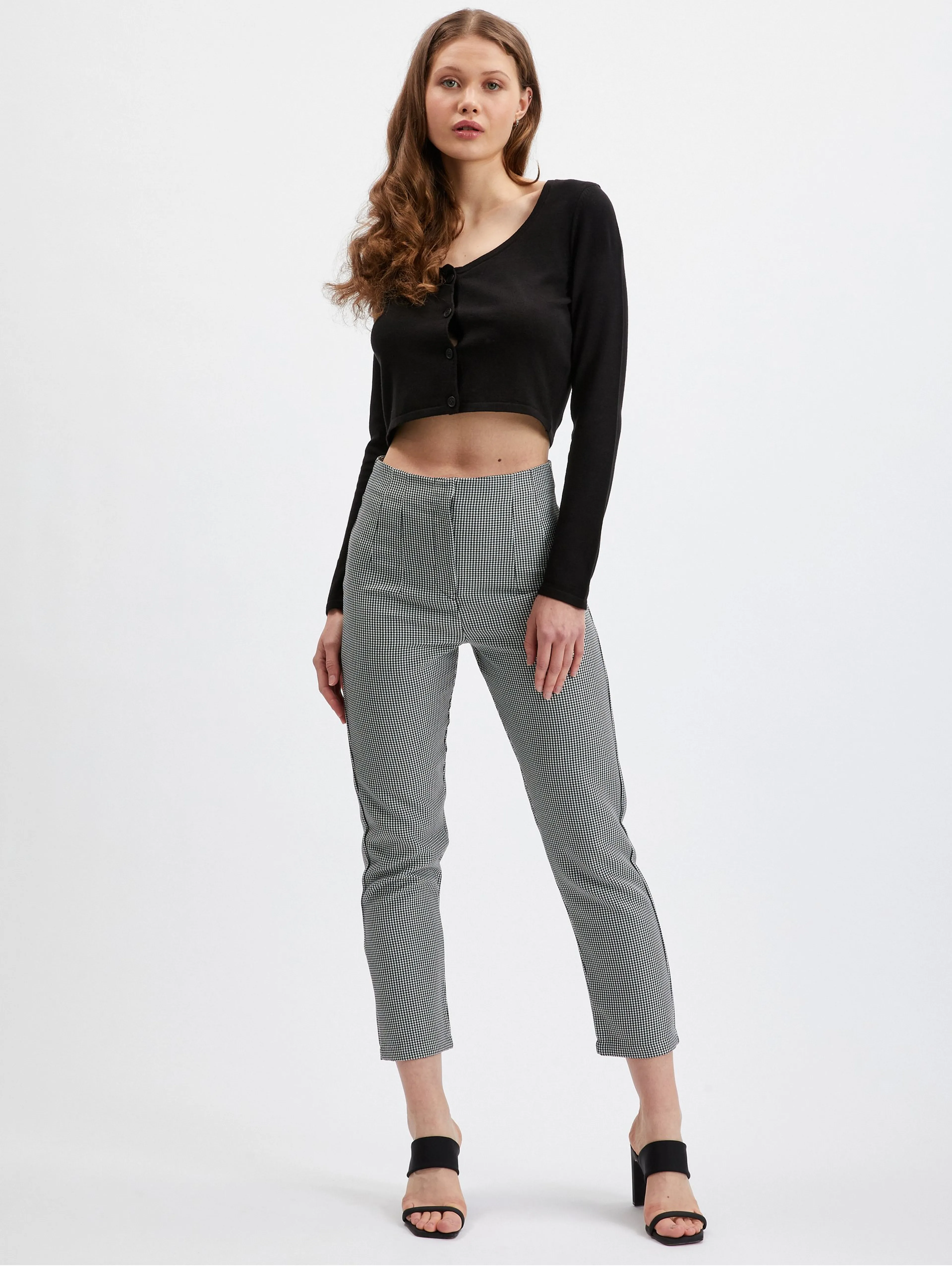 Schwarze gemusterte Damenhose ORSAY