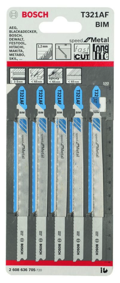 Bosch Blauw Accessoires 2608636705 Decoupeerzaagblad T 321 AF Speed for Metal