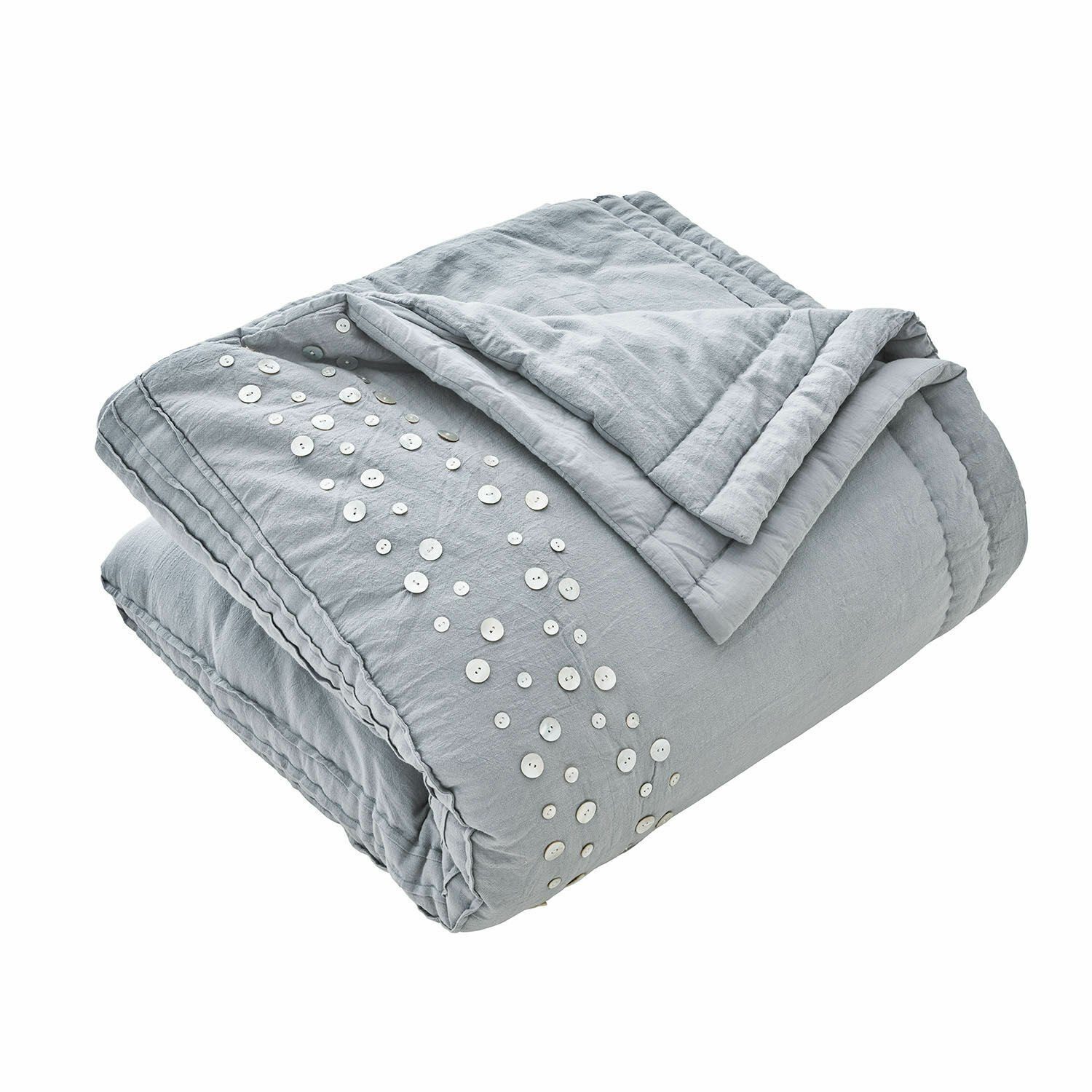 Baumwollbettdecke, Quilt Sauve graublau, Mirabeau