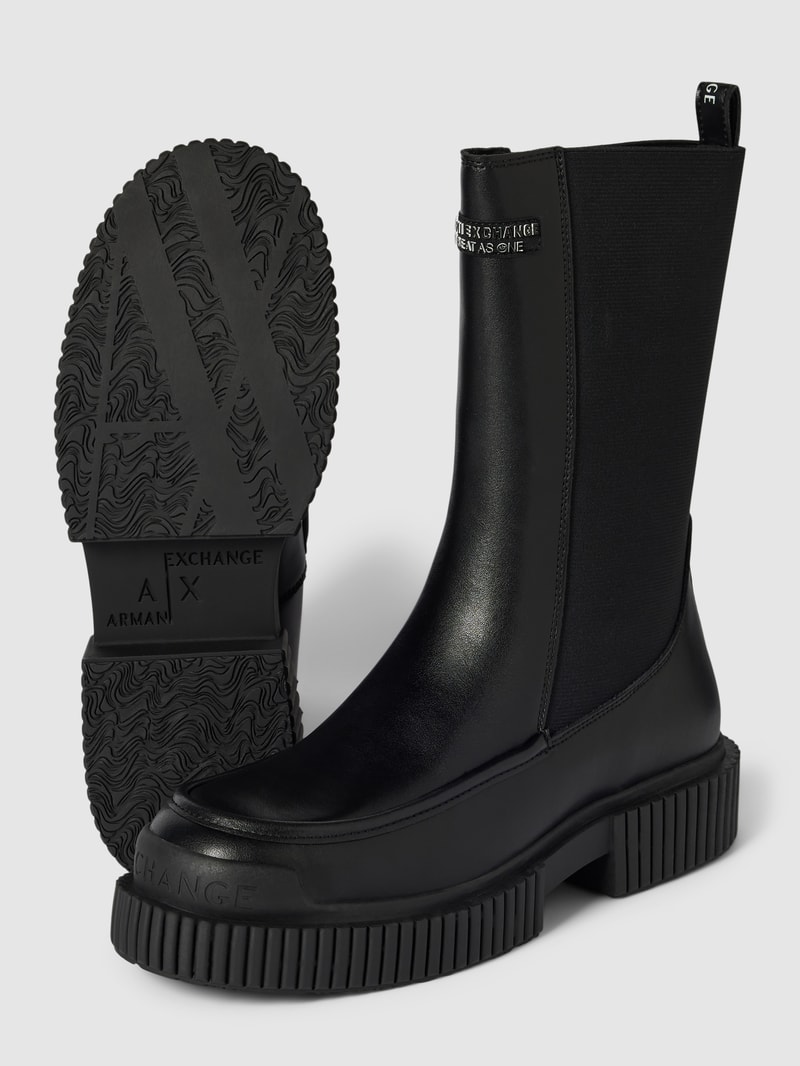 Boots mit Label-Details Modell 'EDDIE' in schwarz