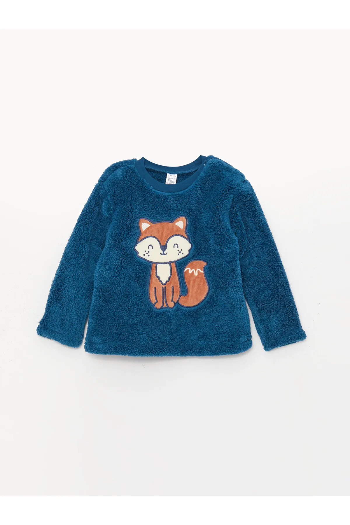 LC Waikiki  Langarm-Pyjama-Set für Jungen aus Plüsch mit Rundhalsausschnitt und Stickerei-Detail