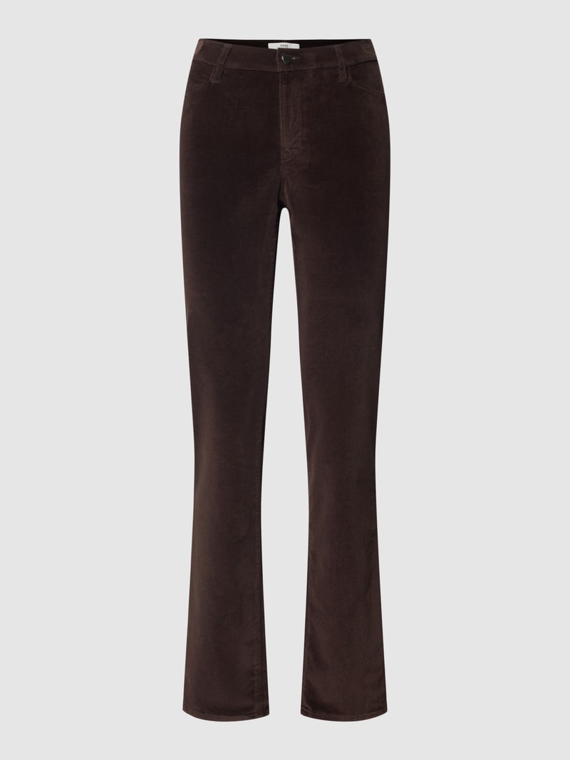 Slim Fit Jeans in Samt-Optik Modell 'Mary' in schokobraun