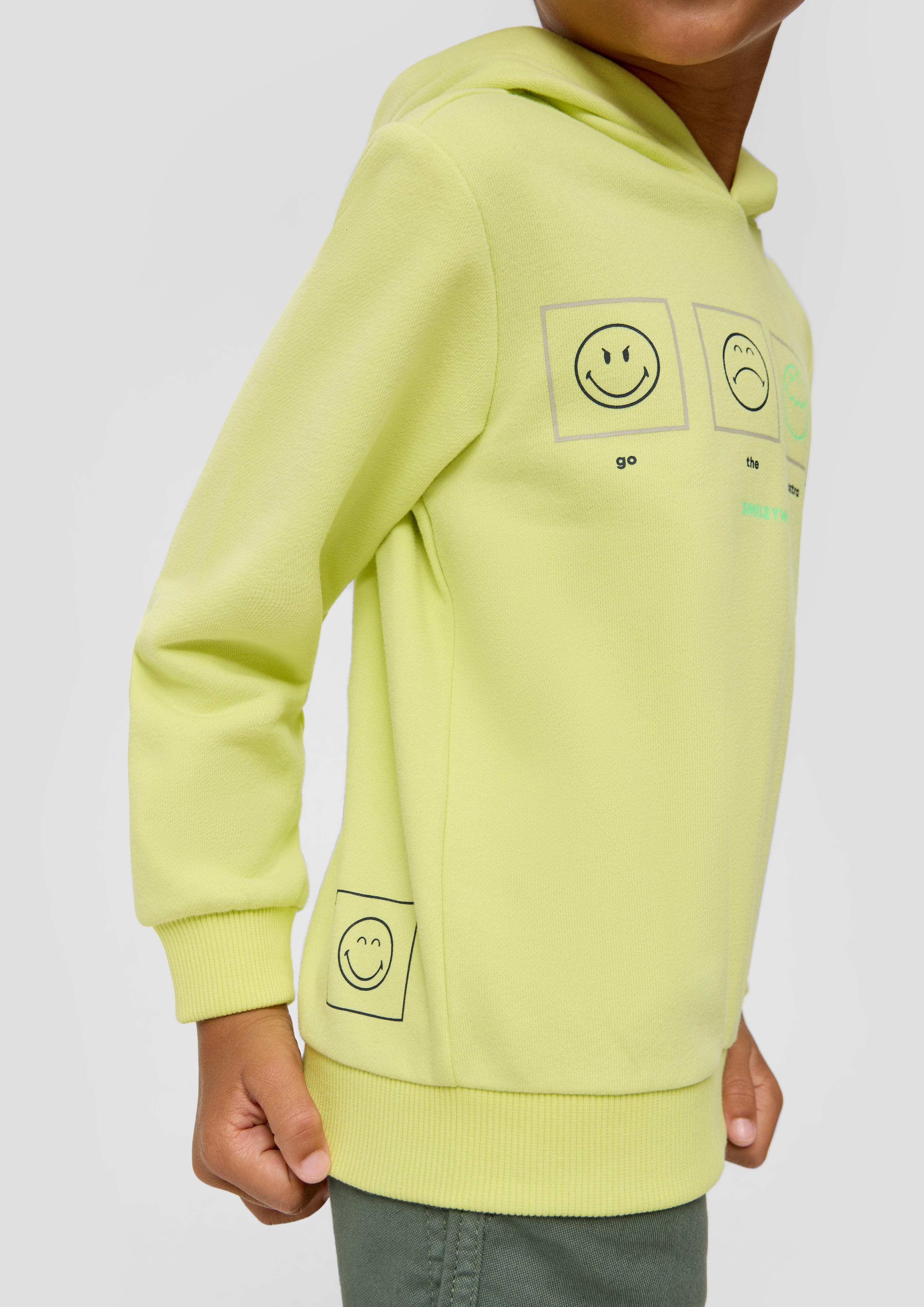 Smiley-Hoodie aus Baumwollmix  2143113-7017