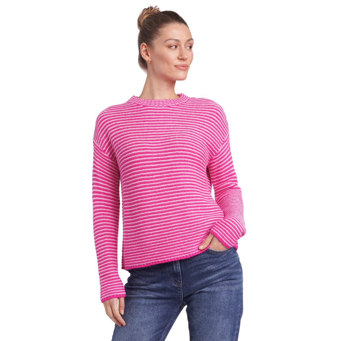 Damen Strickpullover geringelt