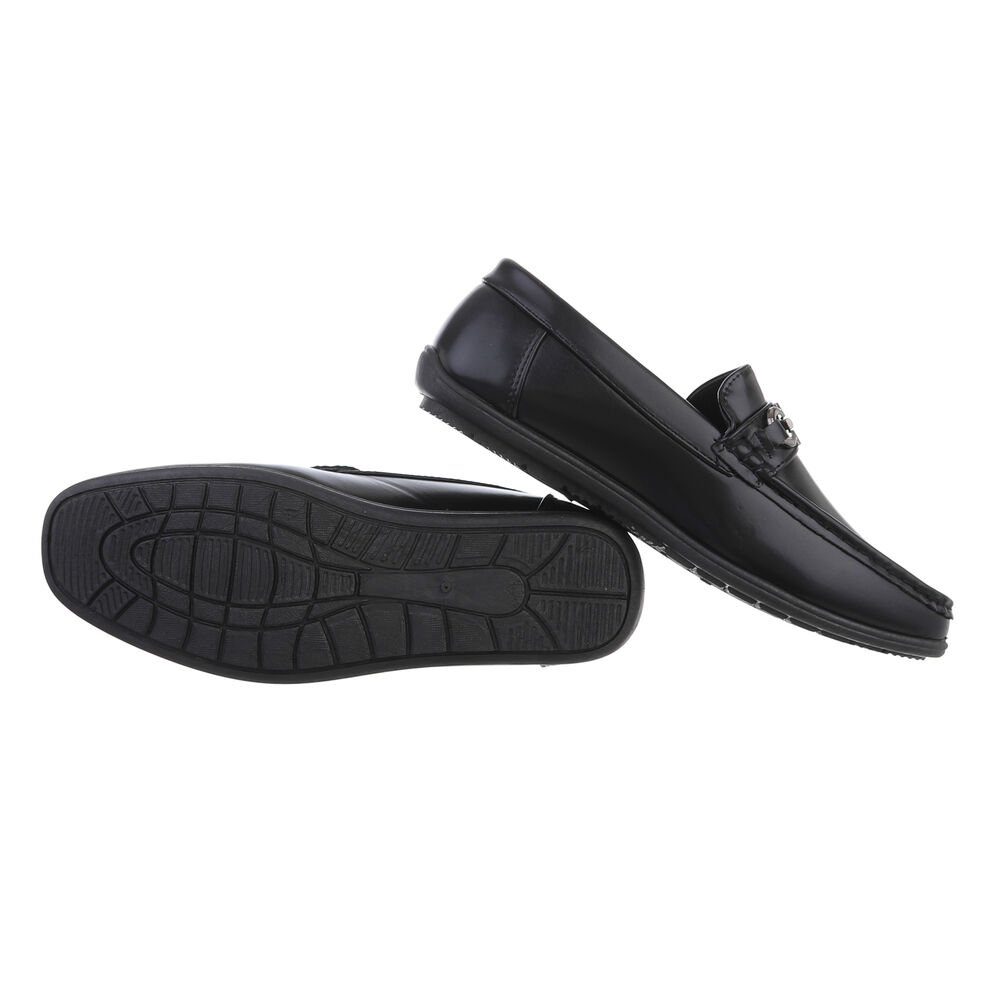 Ital-Design Herren Mokassins Freizeit Slipper Flach Slipper in Schwarz