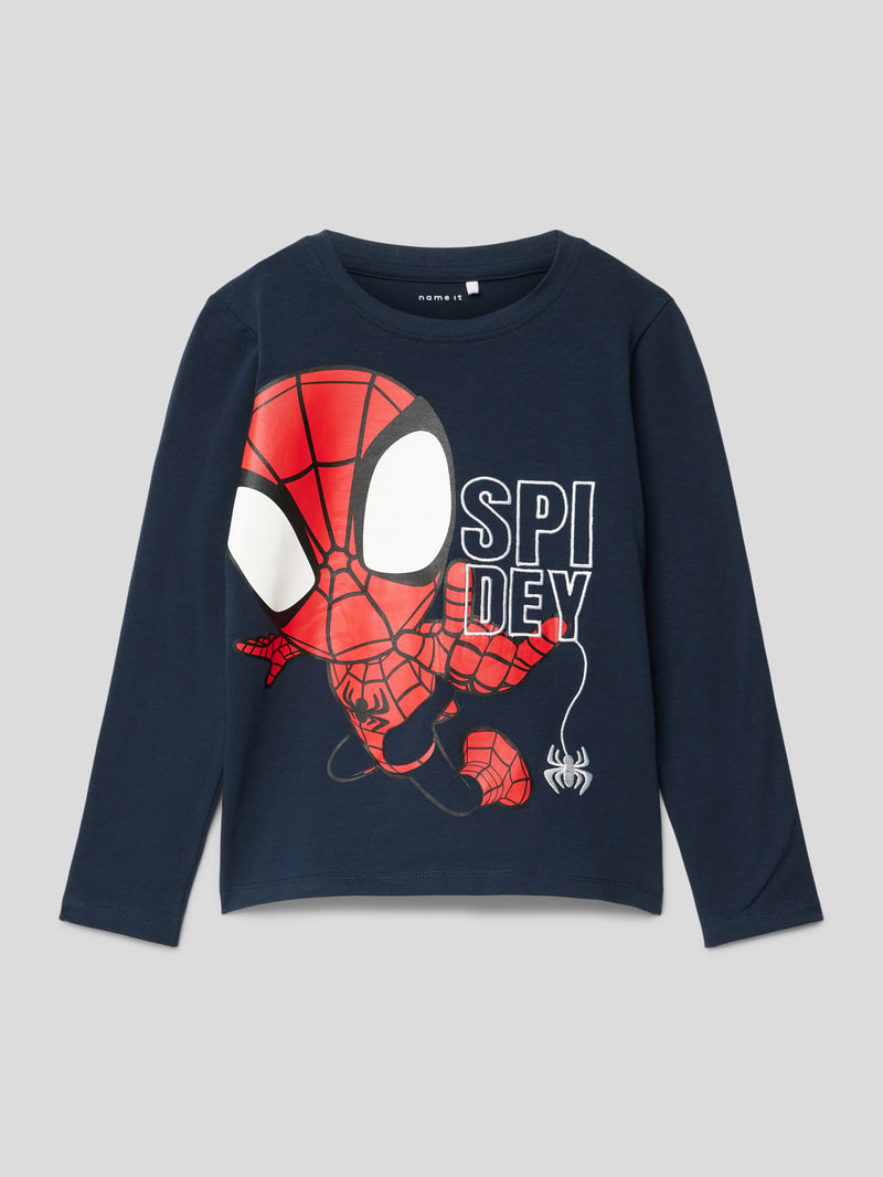 Longsleeve mit Motiv-Print in blau