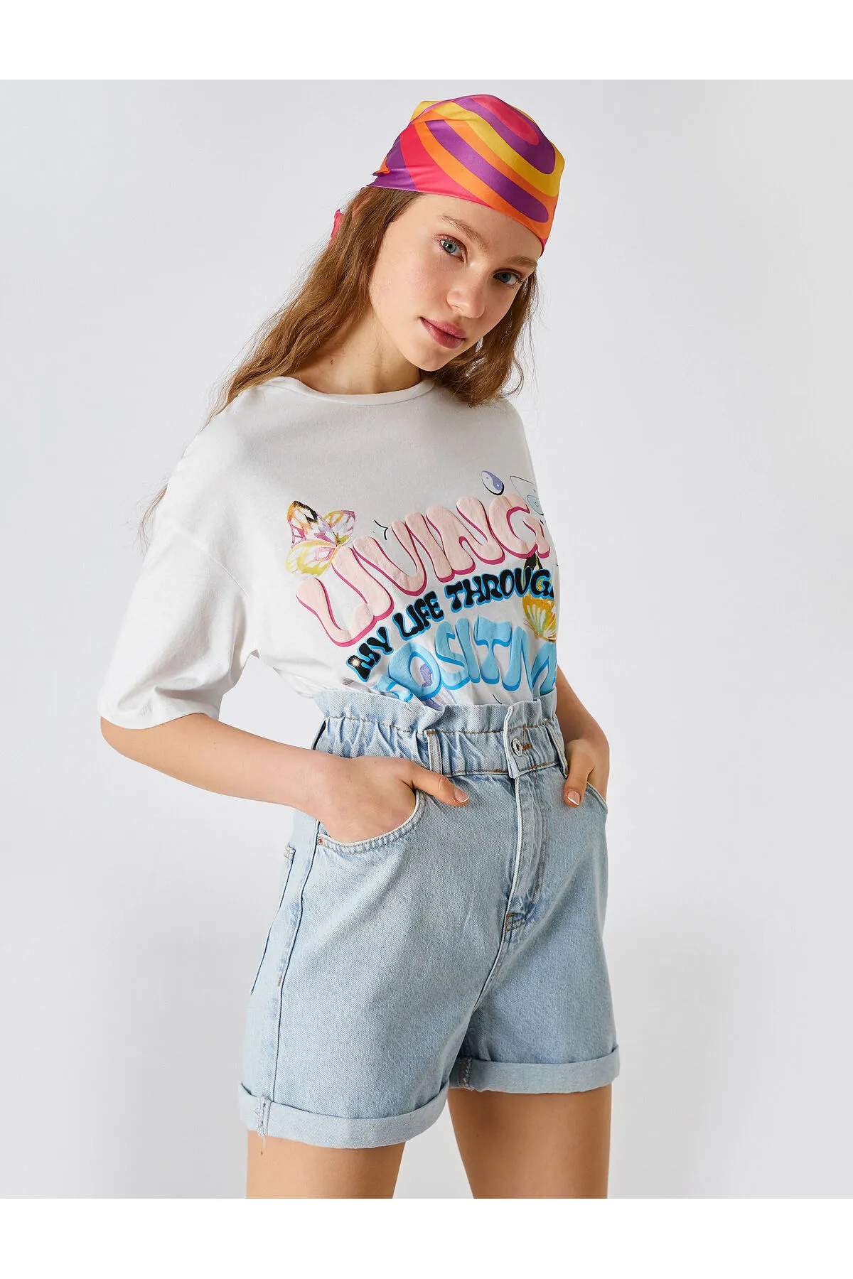 Koton  Jeansshorts mit hoher Taille und Taschen