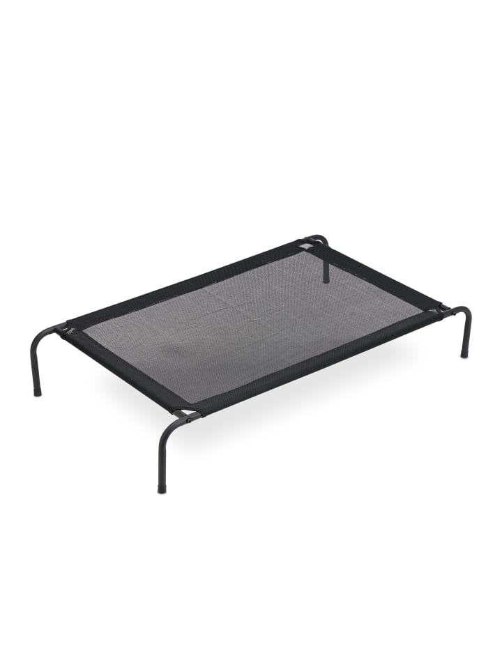relaxdays Outdoor Hundeliege in Schwarz - (B)111 x (H)19 x (T)65 cm günstig kaufen onesize