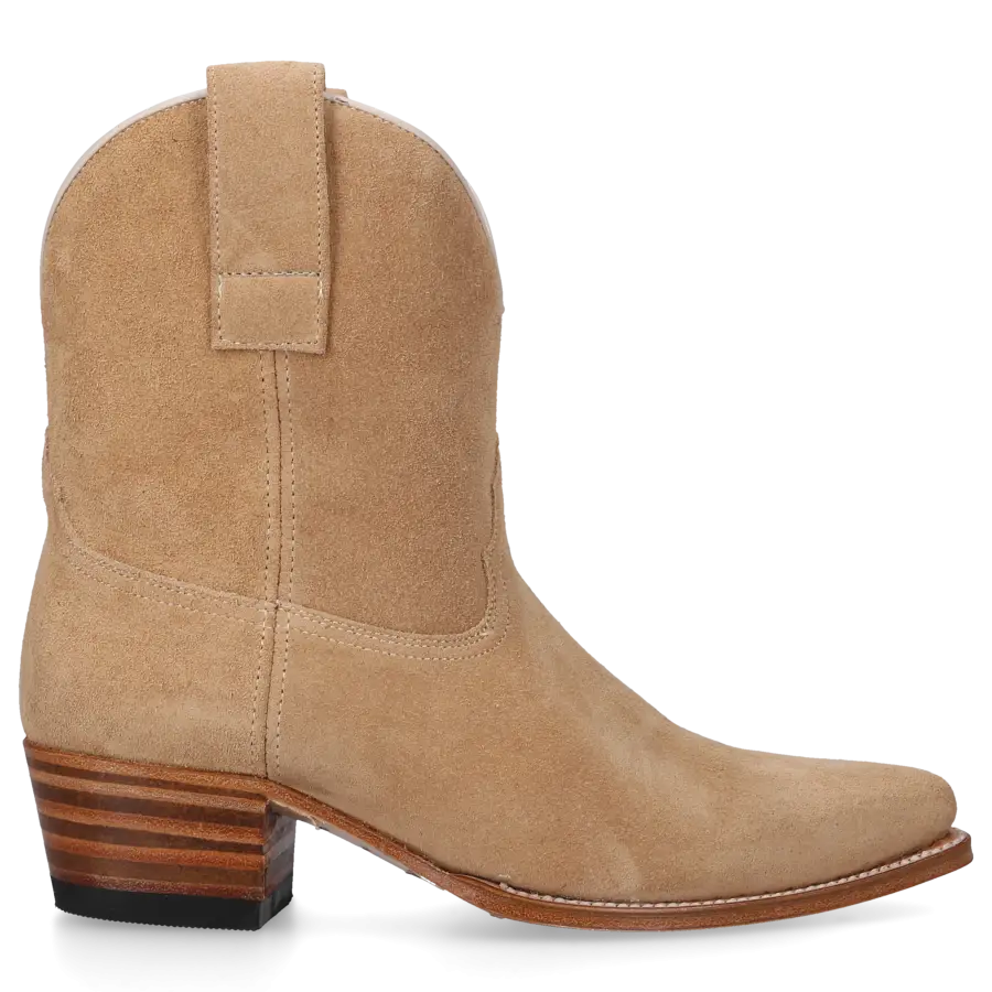 Sendra - Cowboystiefel 18465 Veloursleder - beige
