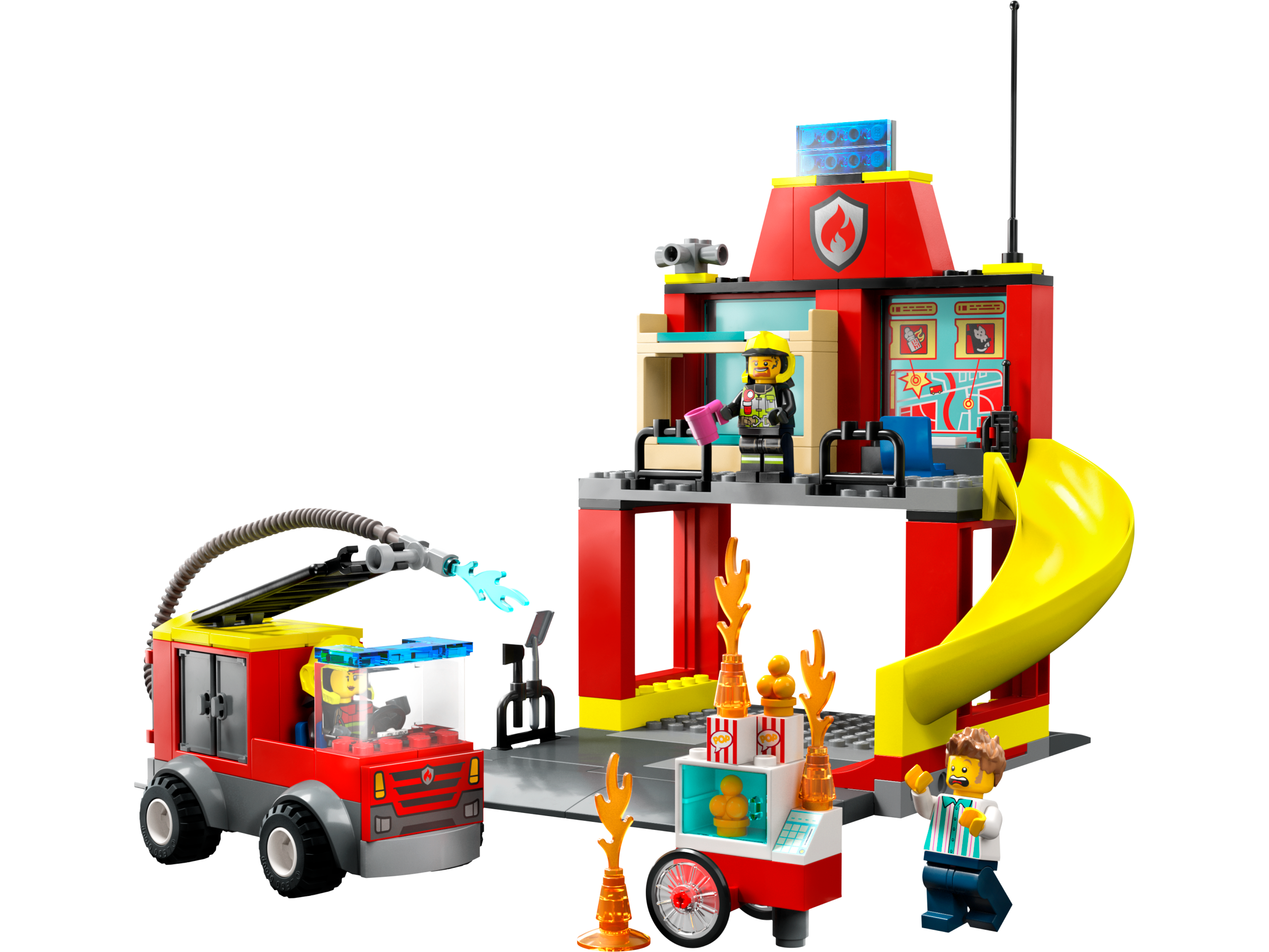 Feuerwehrstation und Löschauto 60375