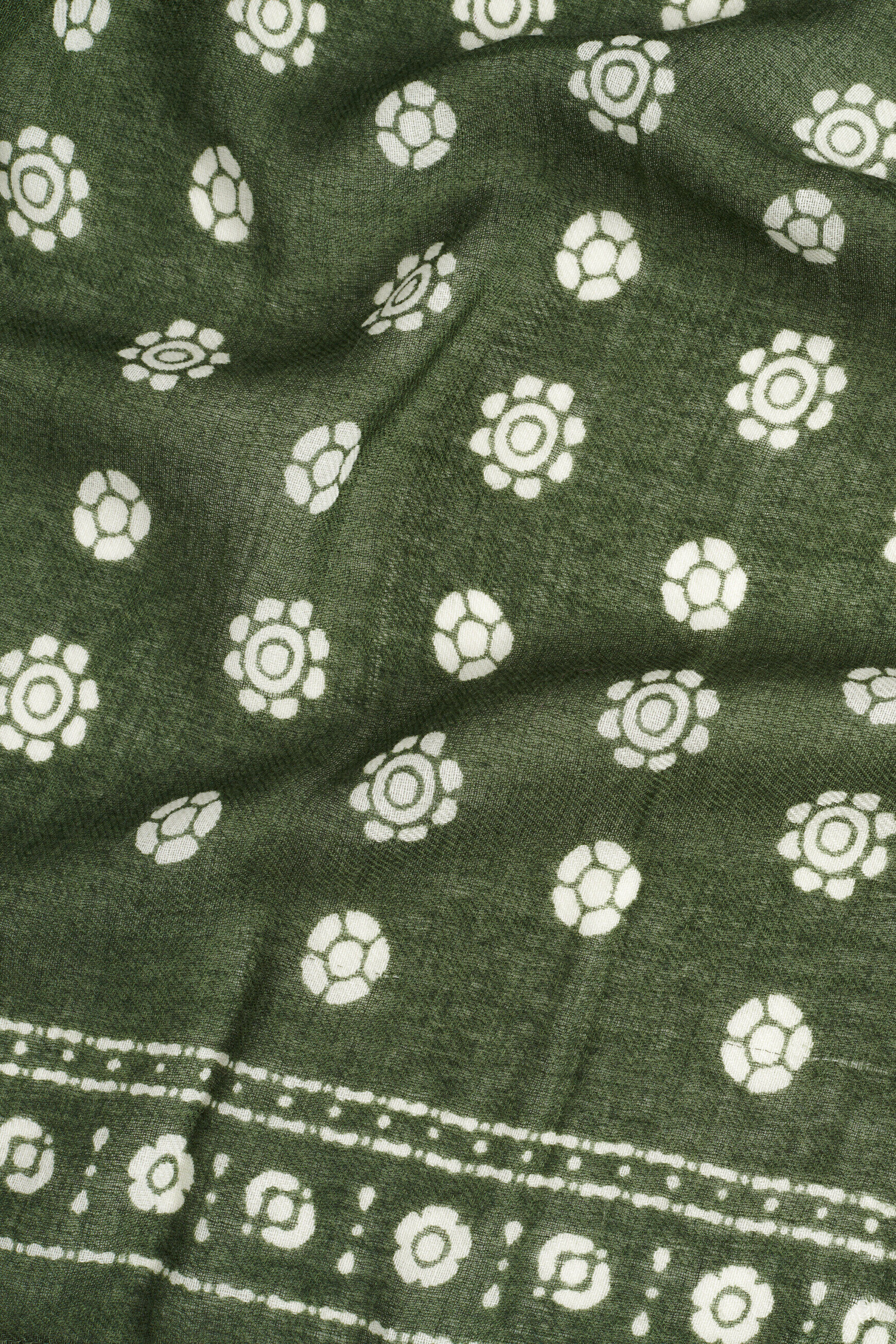 foulard polo 100% laine vert fonce femme