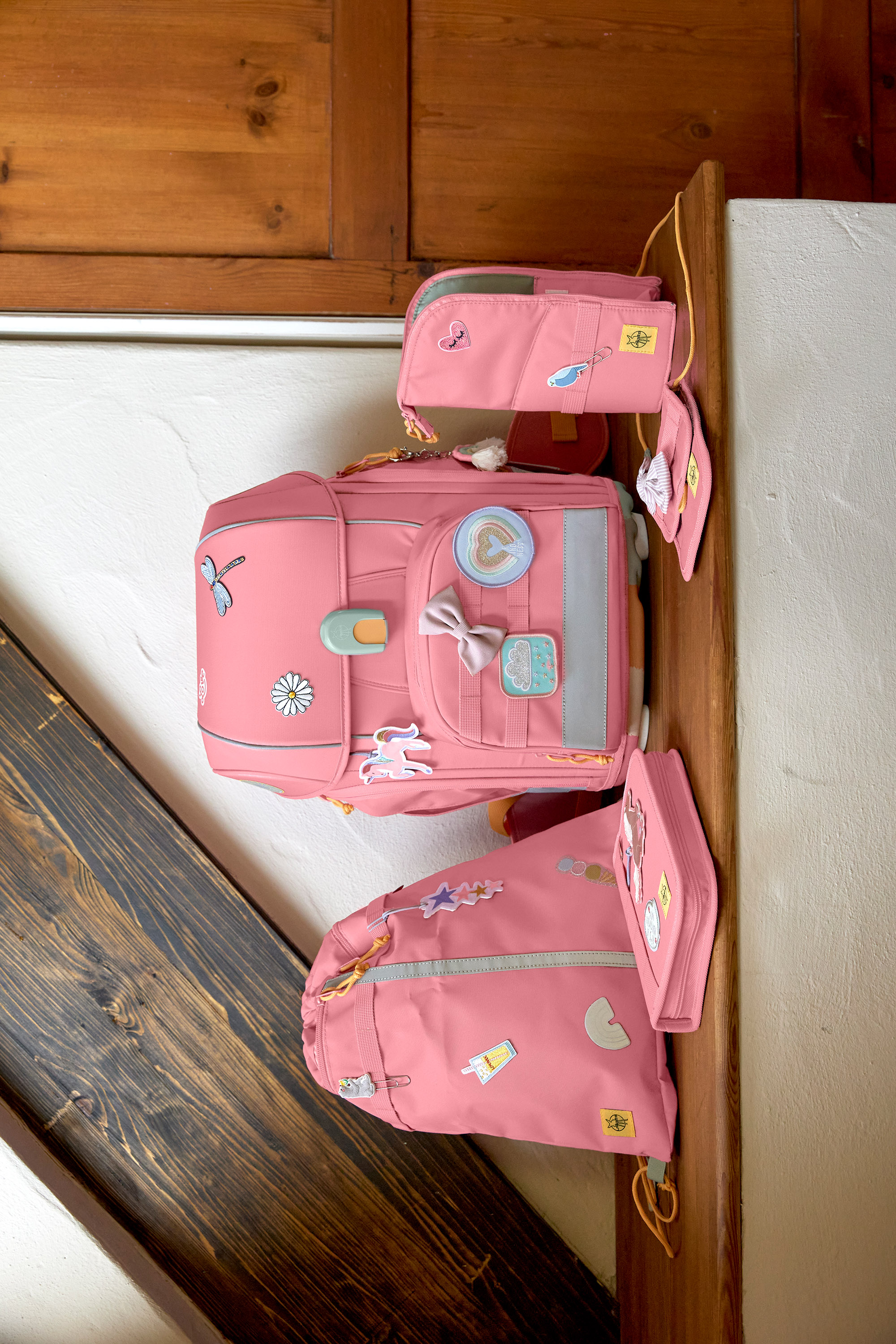 Schulranzen Set 7-teilig, Boxy Unique Pink