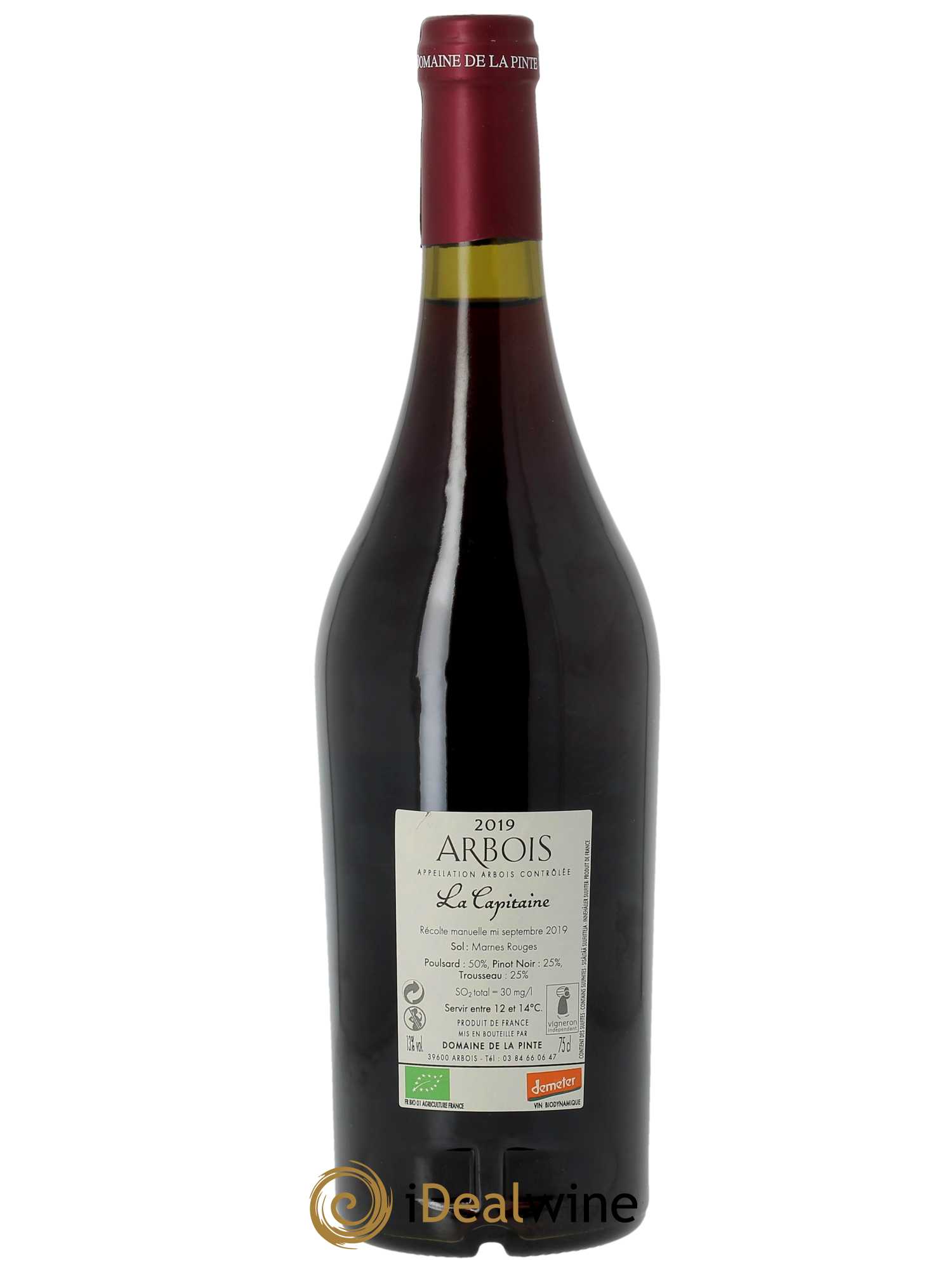 Arbois La Capitaine Domaine de la Pinte  2019 - Lot de 1 Bouteille
