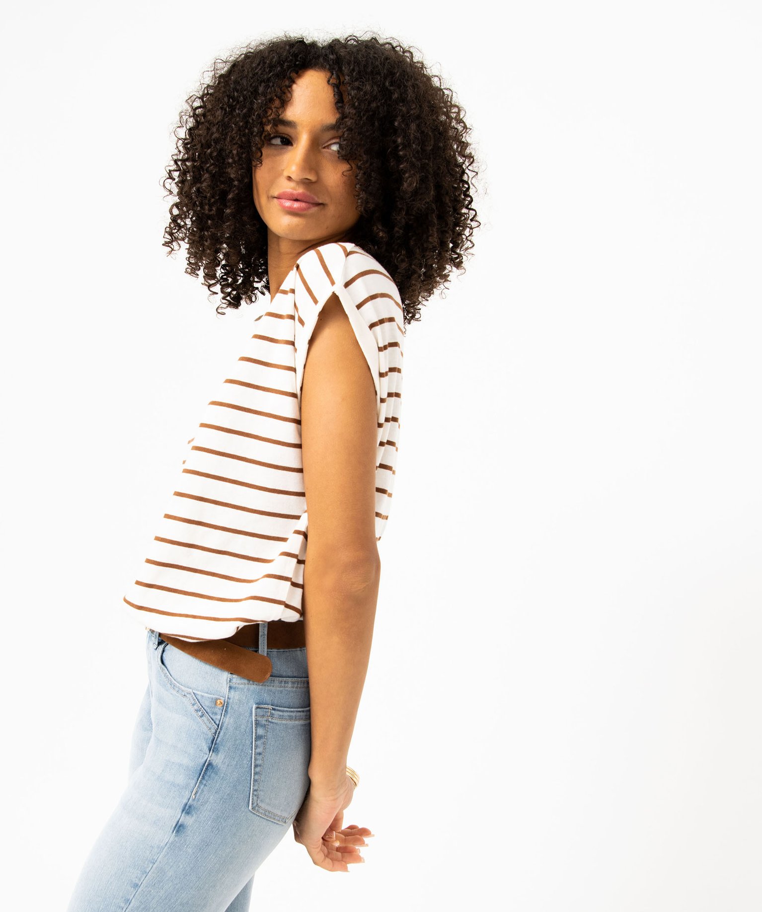 Tee-shirt femme rayé à manches ultra courtes raye | GEMO