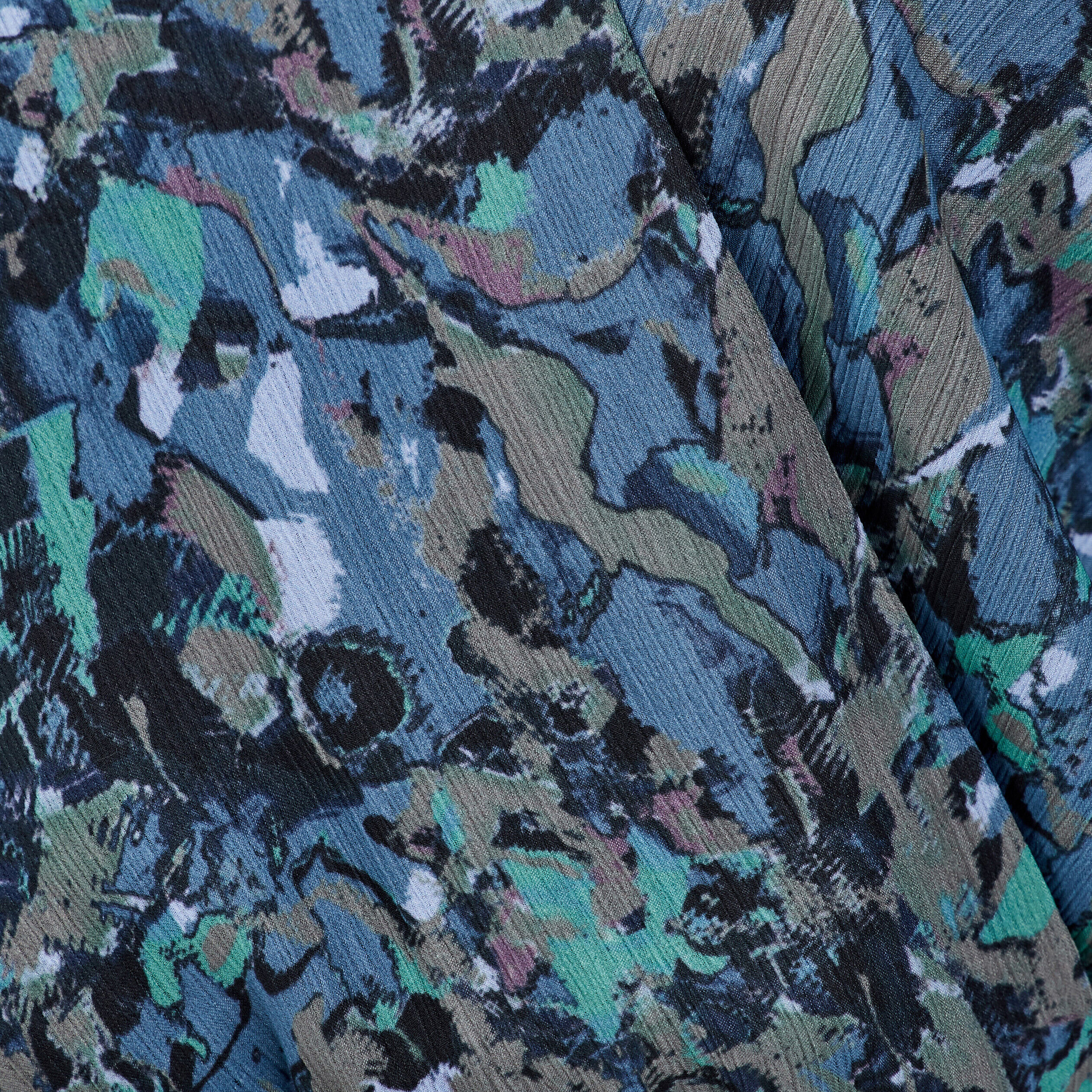 Blouse manches longues bleu canard femme | Cache Cache