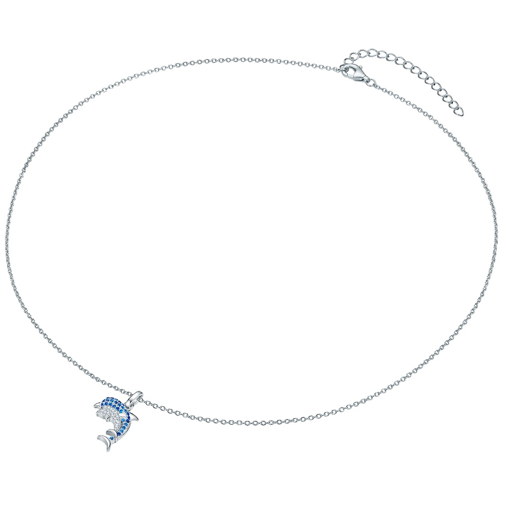Rafaela Donata Chaîne Dauphin Argent sterling Oxyde de zirconium (CZ) en Argent collier