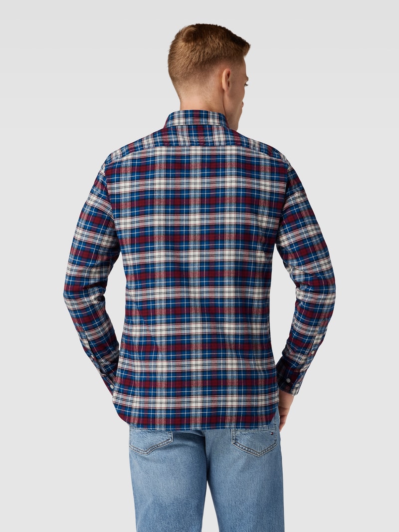 Regular Fit Freizeithemd mit Karomuster in marineblau