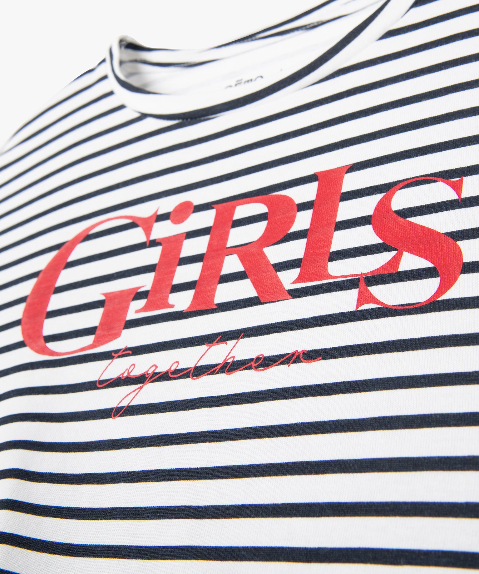 Tee-shirt fille à motifs noué dans le bas marine | GEMO