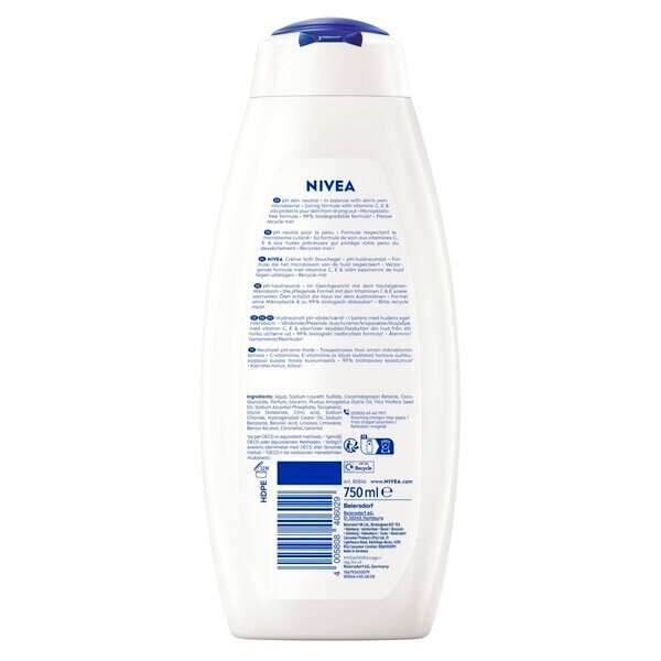 NIVEA Creme Soft tusfürdő 750ml