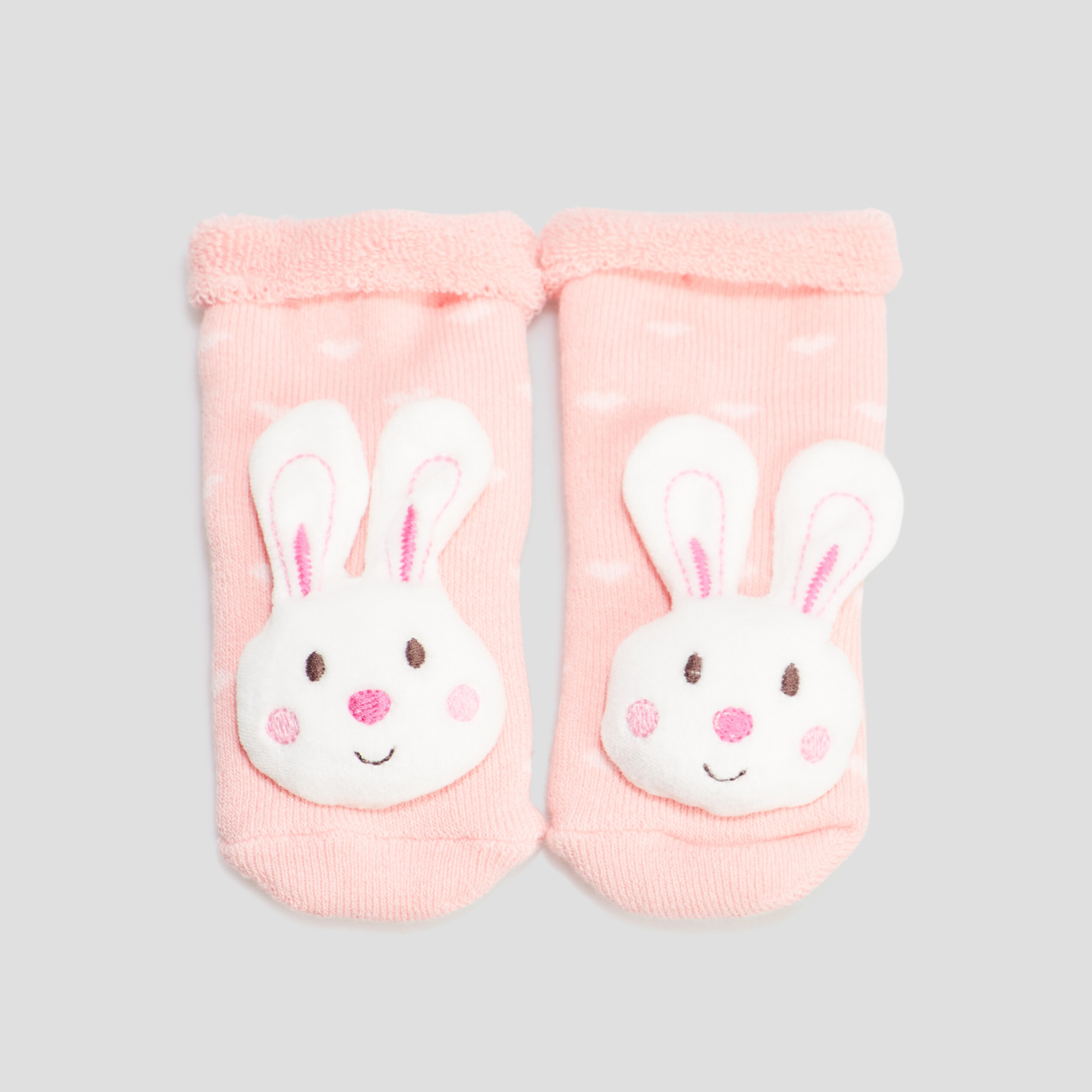 Chaussettes avec hochet rose bébé fille | La Halle