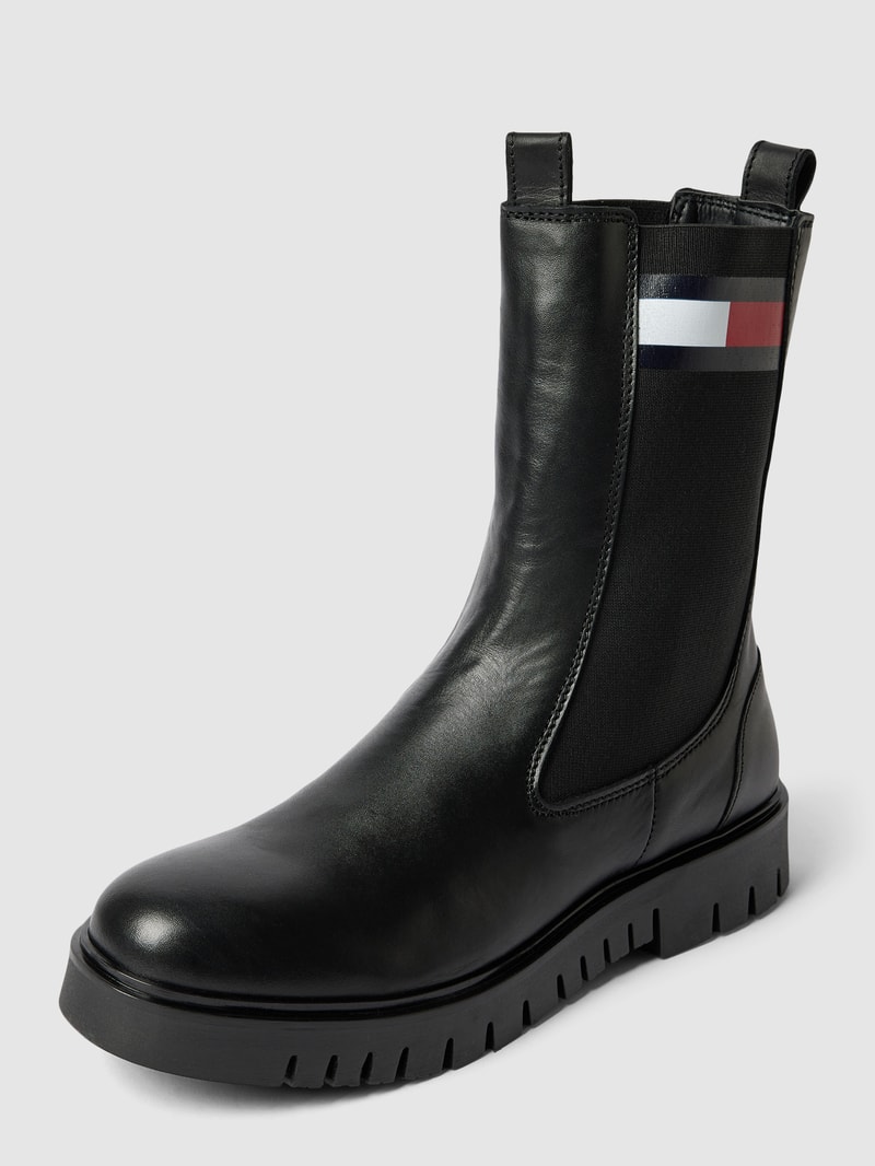 Chelsea Boots mit Label-Detail in schwarz