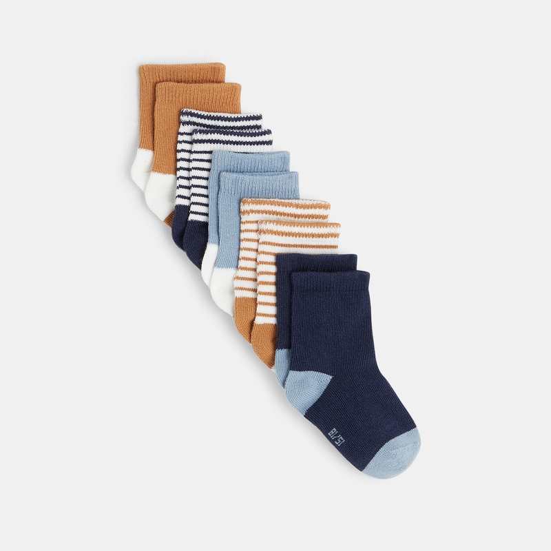 Chaussettes assorties (lot de 5) bleues bébé garçon