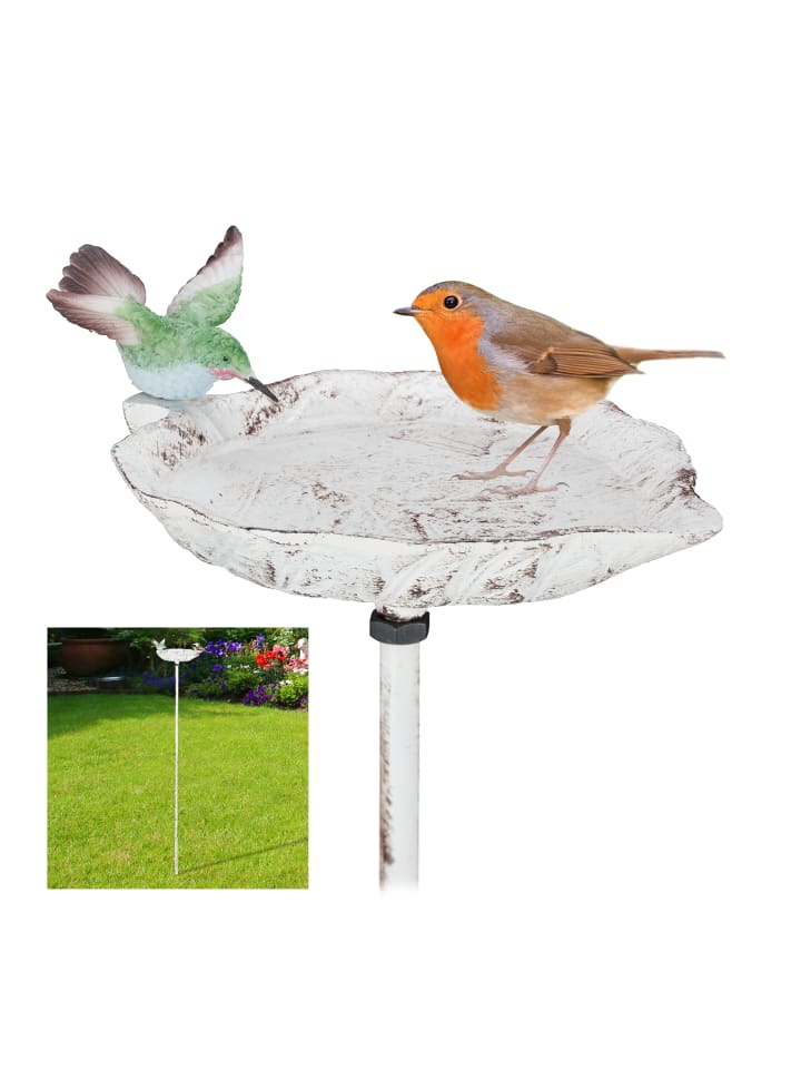 relaxdays Vogeltränke Erdspieß in Weiß günstig kaufen onesize
