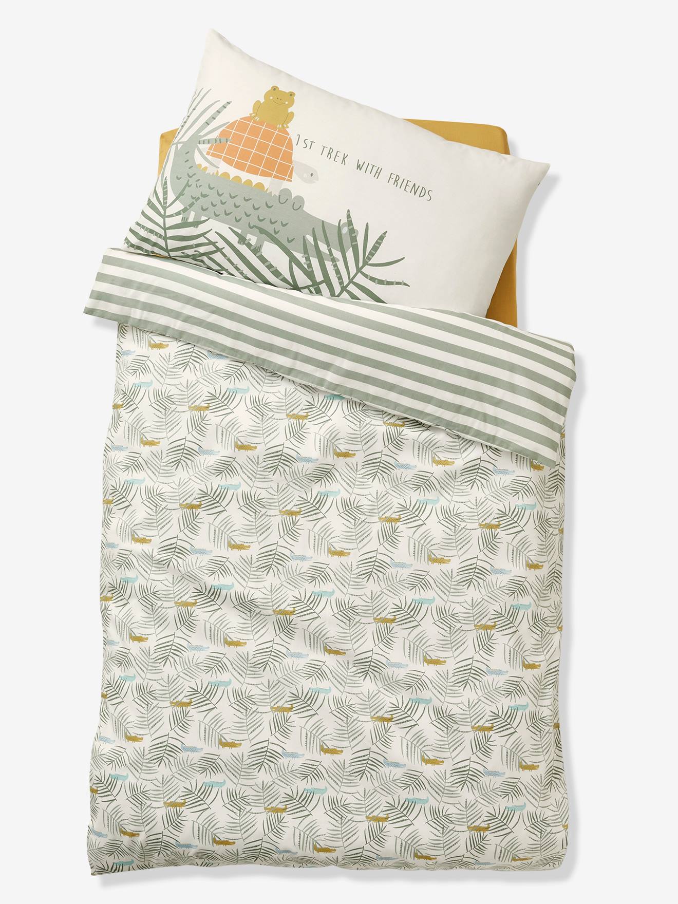 Housse de couette bébé TREK Oeko-Tex® blanc imprimé