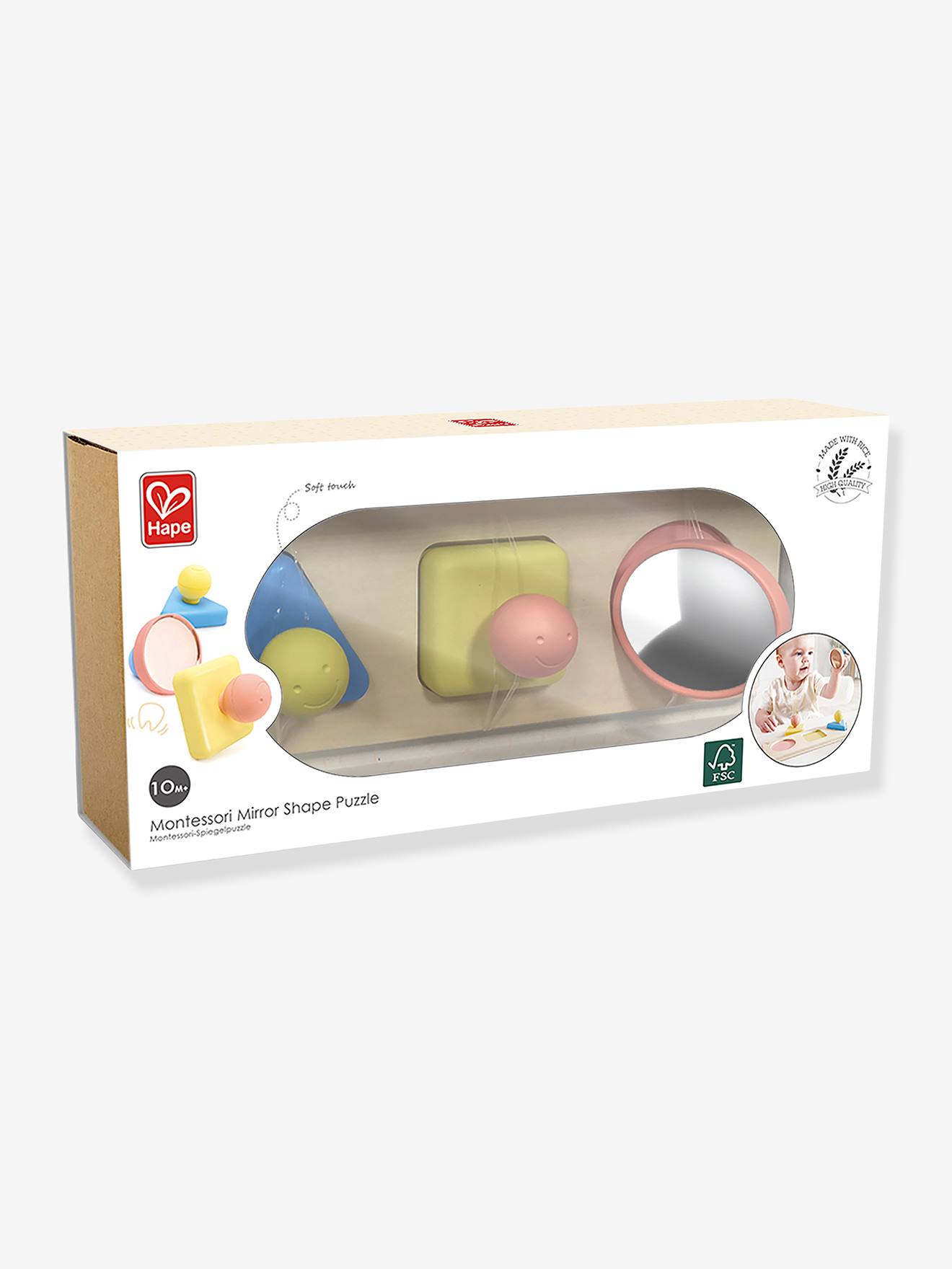 Puzzle trieur de formes en riz HAPE multicolore