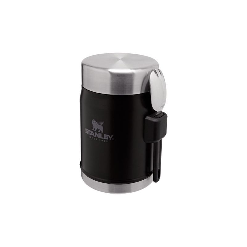Stanley Food Jar, Classic Legendary Food Jar + Spork 14oz \/ 400ml Matte Black Pebble