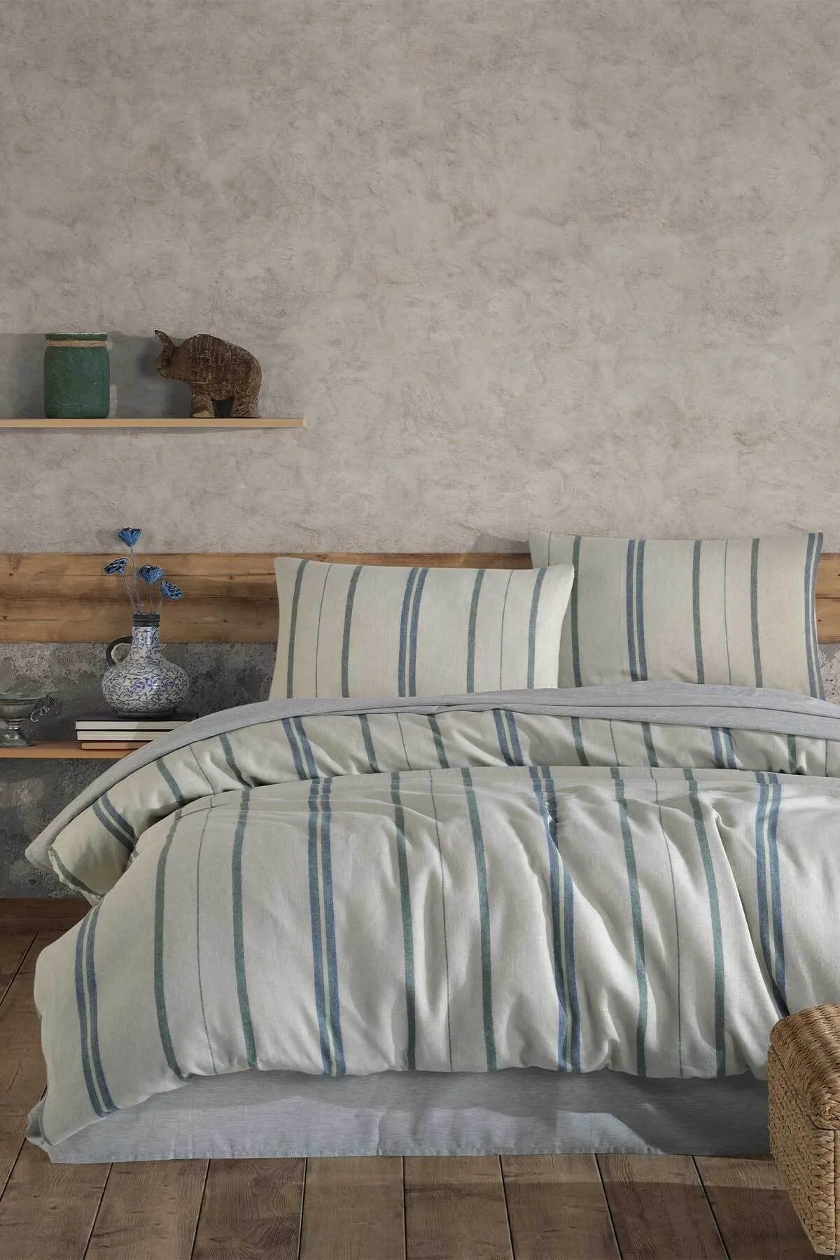Elart  Bettbezug-Set für Doppelbett, Winter, Baumwolle, 4-teilig, Flanell, Melonigrün