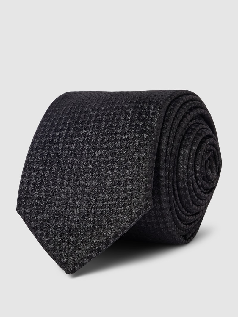 Krawatte aus Seide mit Allover-Muster (6 cm) in schwarz