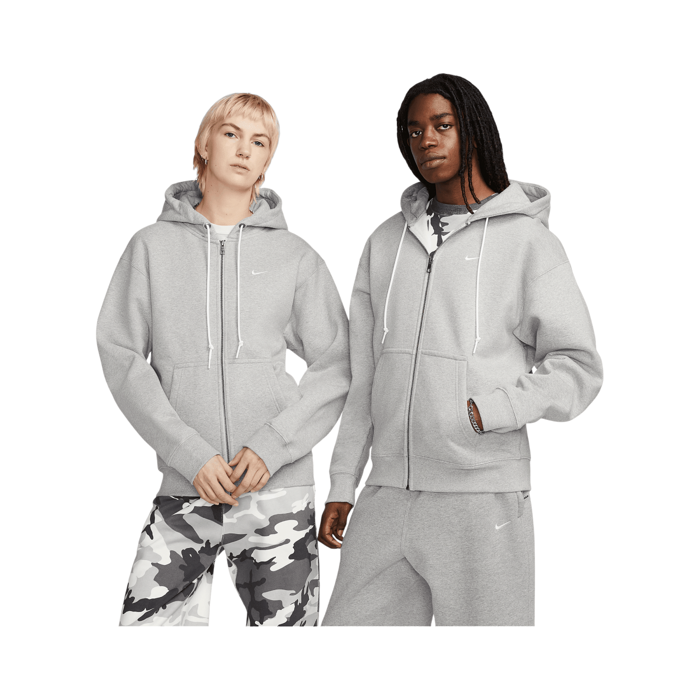 Nike Solo Swoosh Kapuzenjacke Grau F063