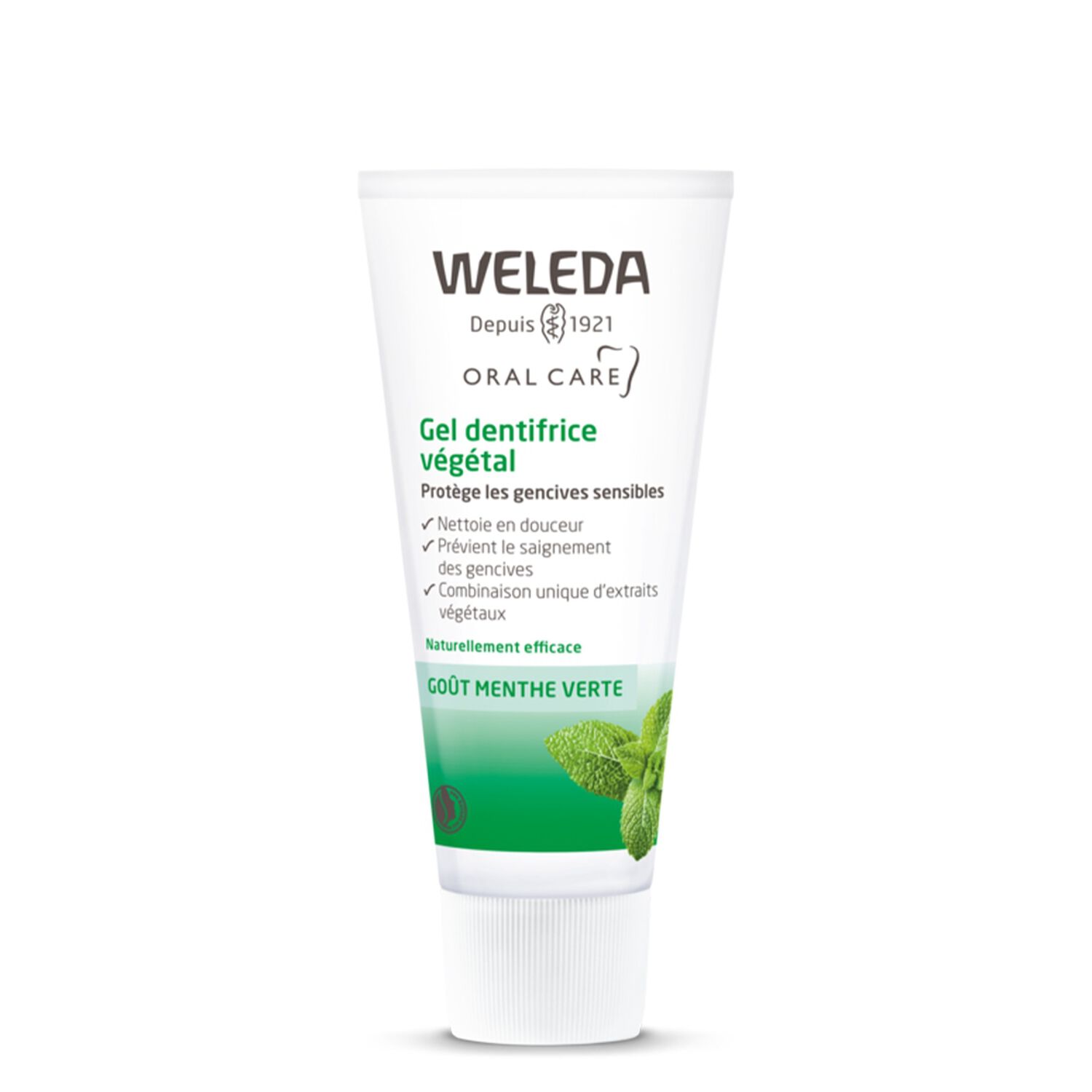 Weleda Goût Menthe Gel Dentifrice Végétal - Formule Naturelle pour Gencives Sensibles - 75 ml