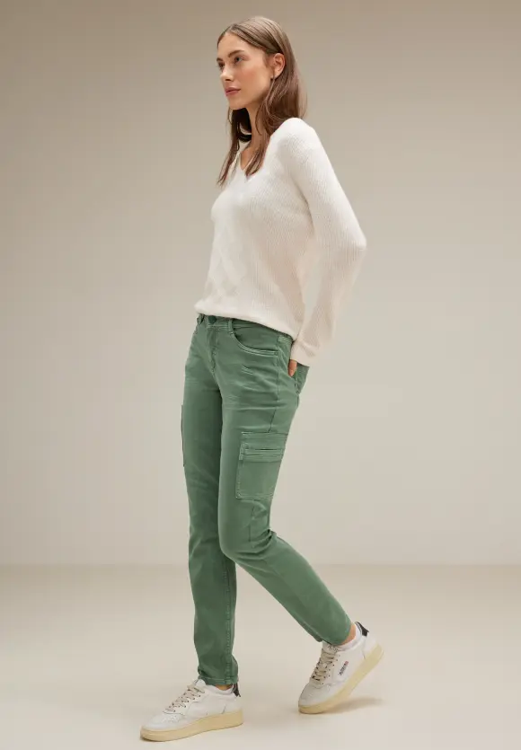 Street One Grüne Cargo Casual Fit Jeans