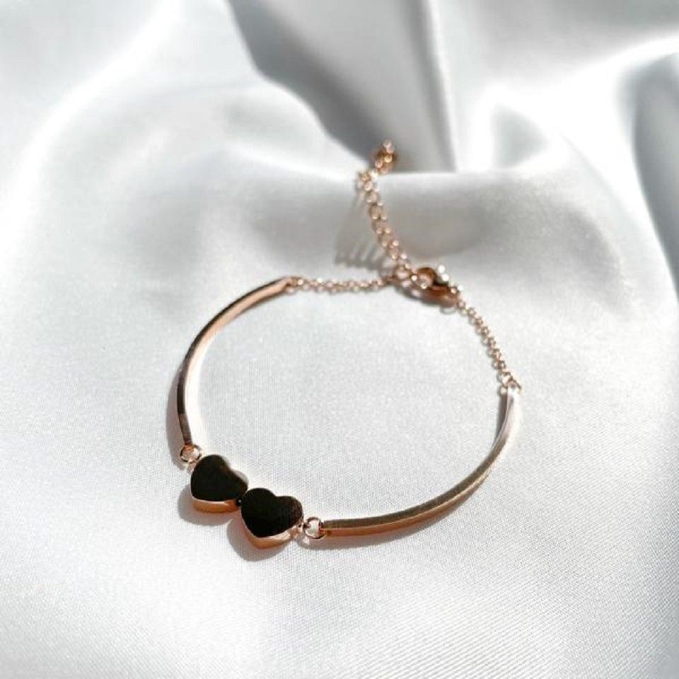 ENGELSINN Armband Schmuck Edelstahl Rose Herzen inkl. Geschenkbox (1-tlg)