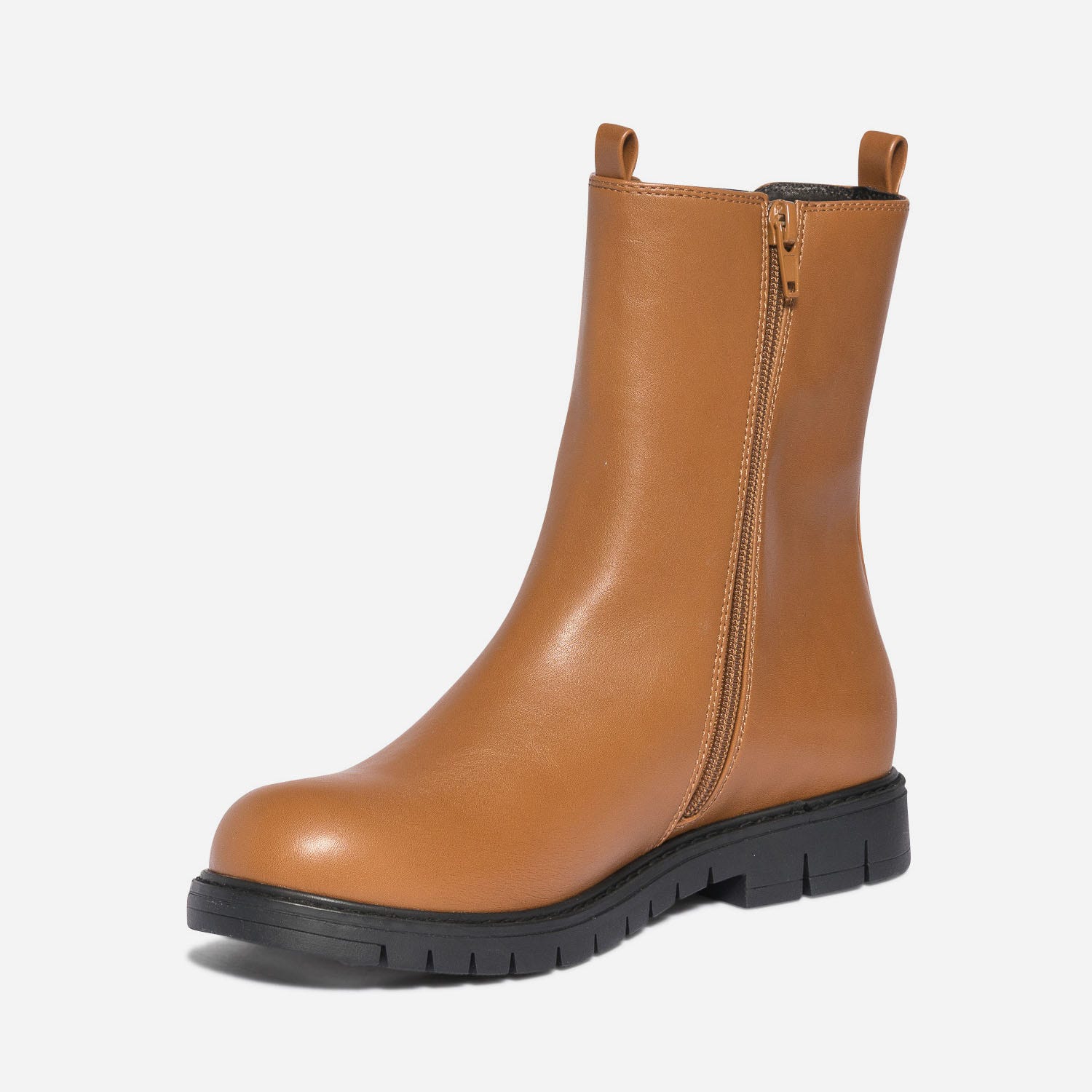 Chelsea boots camel à semelle crantée