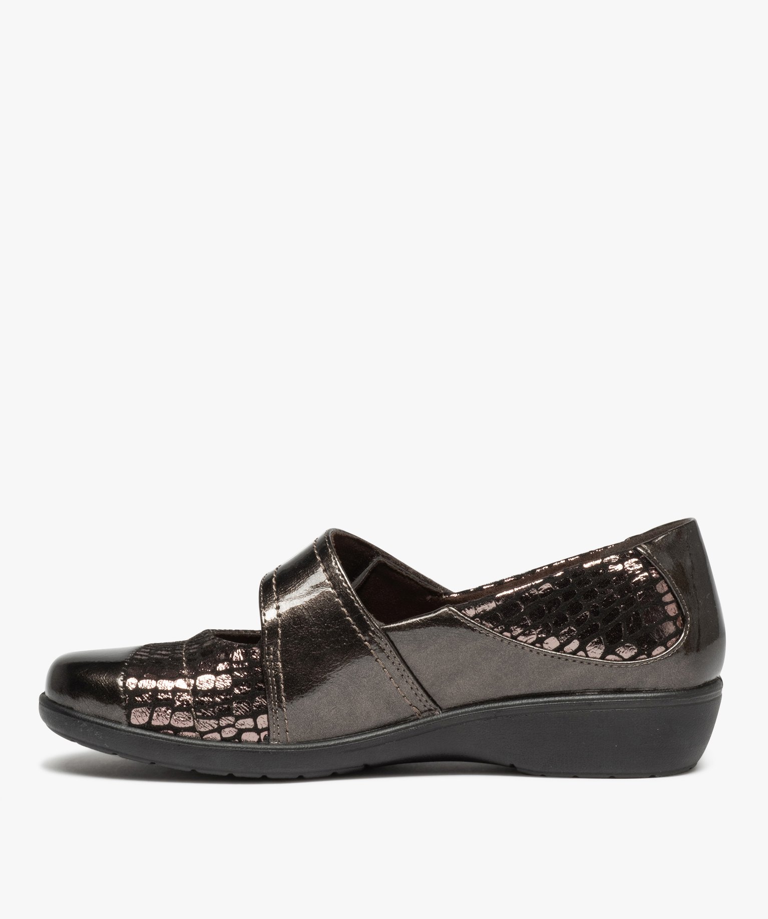 Chaussures confort femme en matière scintillante bronze | GEMO