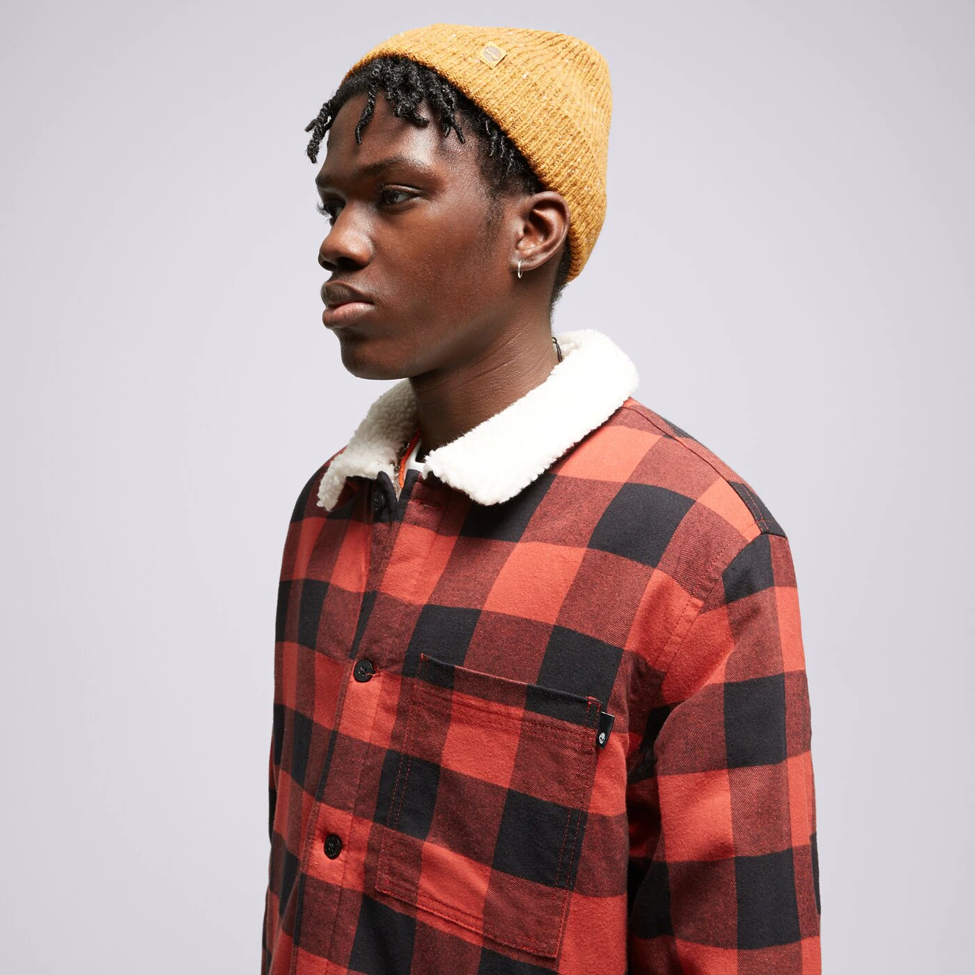 TIMBERLAND JACKE BUFFALO PLAID SHERPA LINED Rot