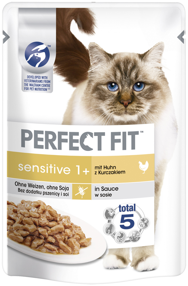 PERFECT FIT Nassfutter PERFECT FIT Sensitive 1+ 12x85g Huhn