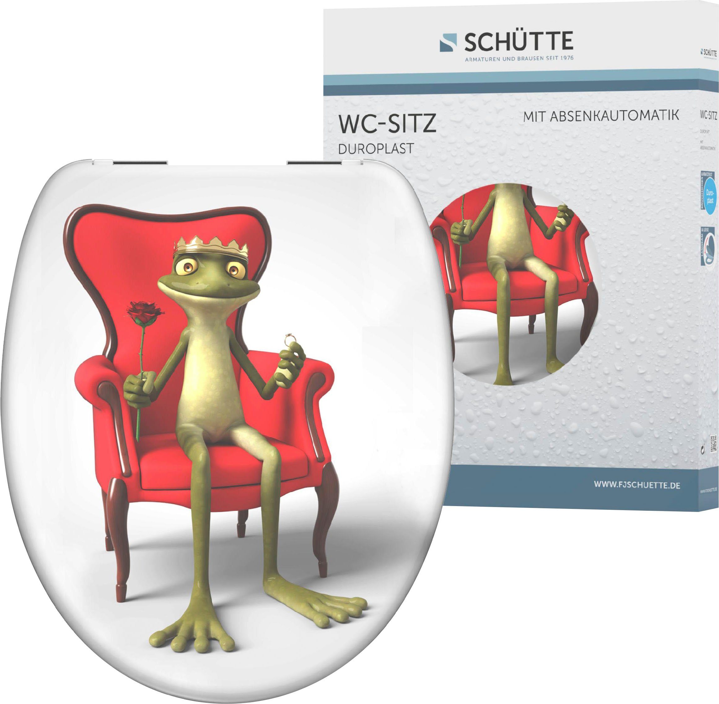 Schütte WC-Sitz Frog King, Duroplast, mit Absenkautomatik
