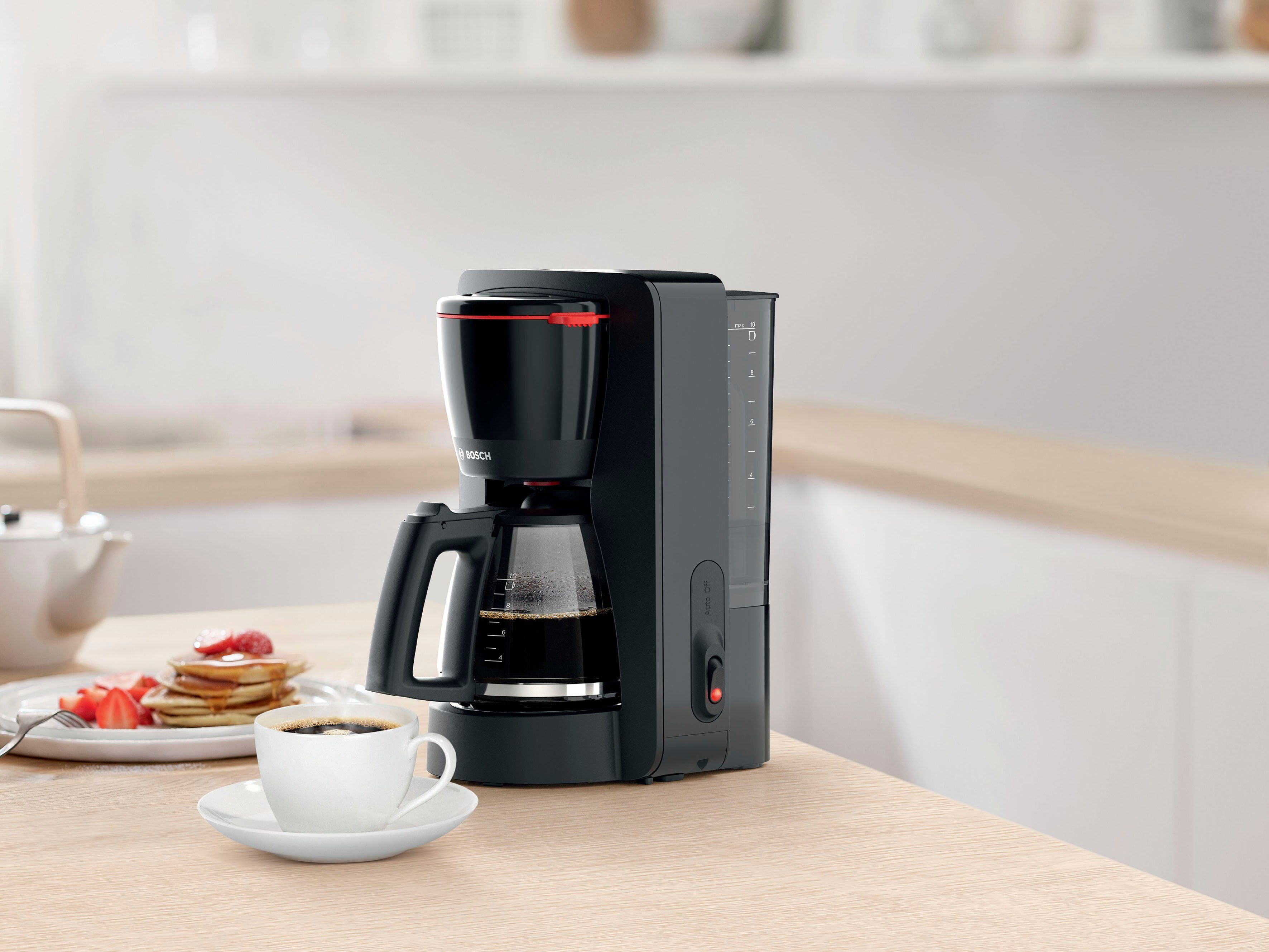 BOSCH Filterkaffeemaschine MyMoment TKA2M113, 1,25l Kaffeekanne, Papierfilter 1x4, für 10-15 Tassen, Glaskanne, 40min Warmhaltefunktion, 1200 W